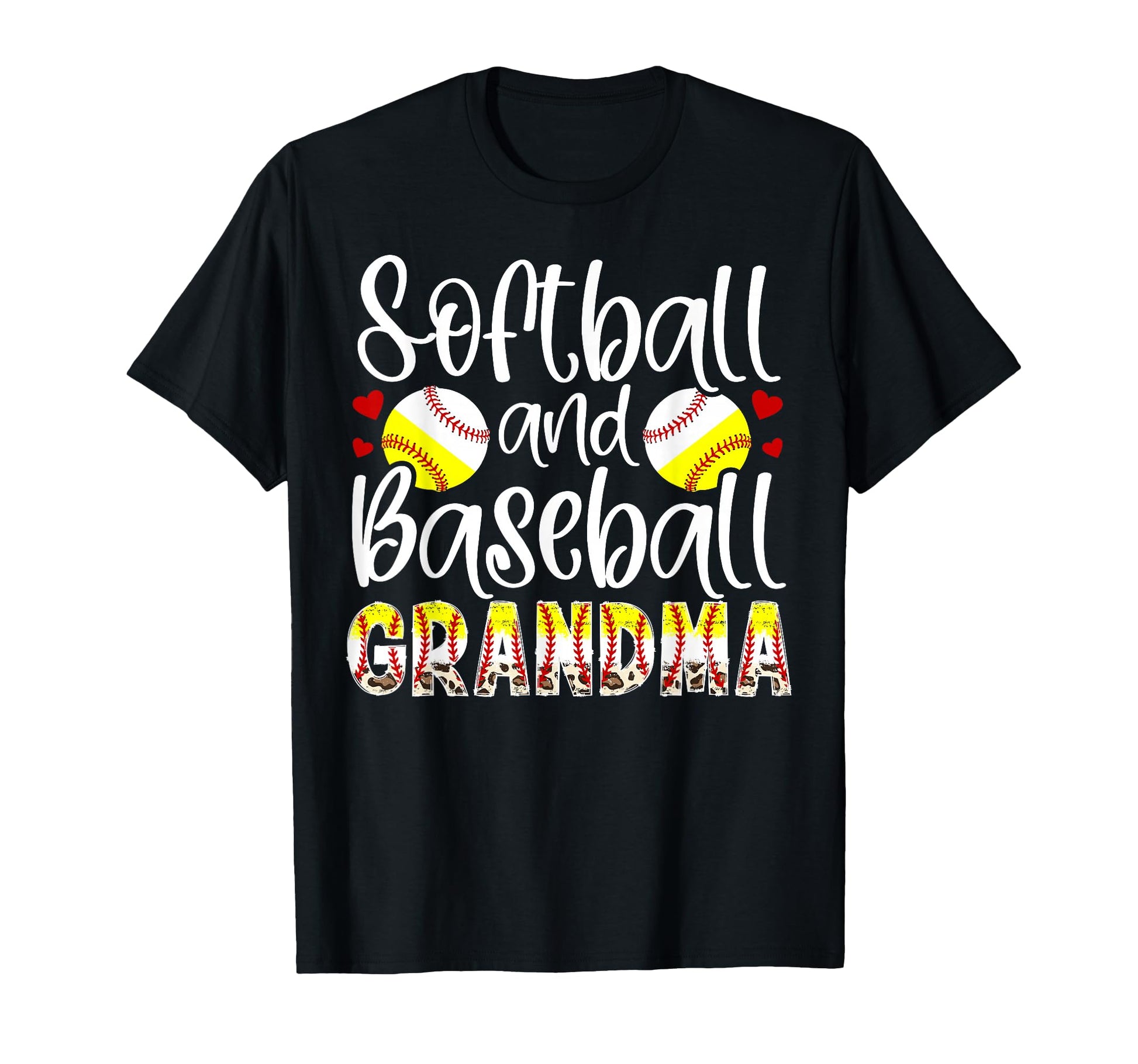 Softball Baseball Grandma Leopard T-Shirt - Trendy Graphic Men Women - T-Shirt, Sweatshirt, Hoodie