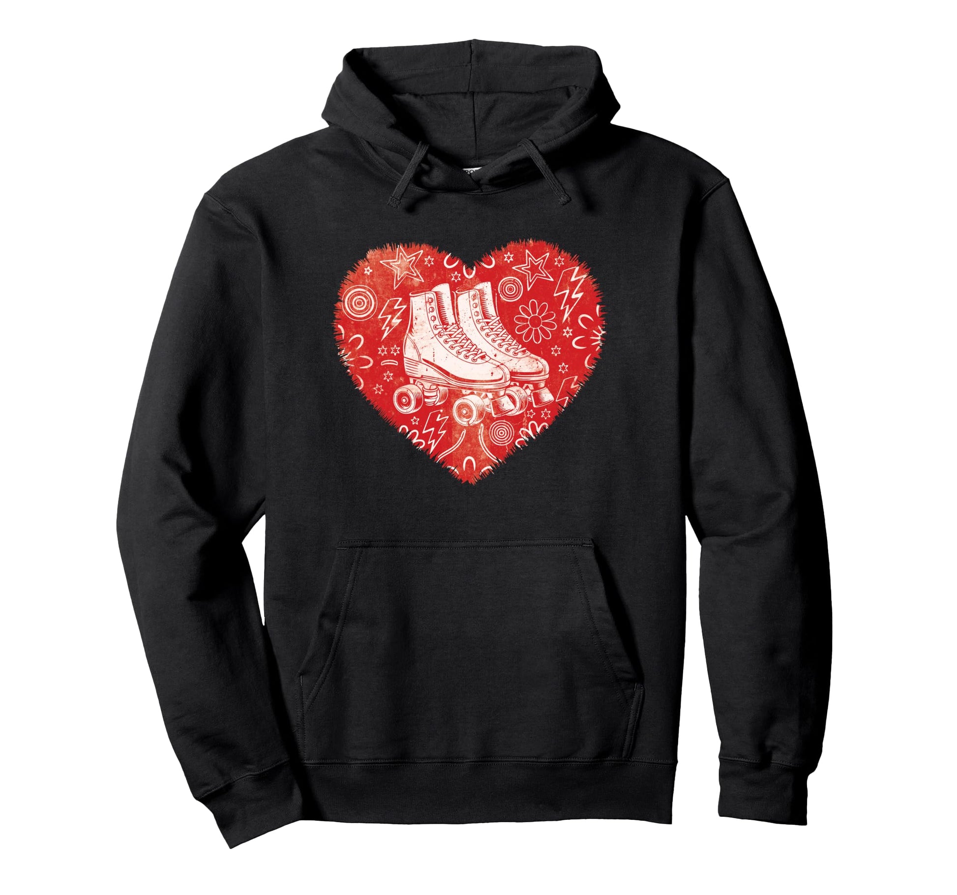 Roller Skater Heart Street Skating Hoodie - Fun Novelty Design Unisex - T-Shirt, Sweatshirt, Hoodie
