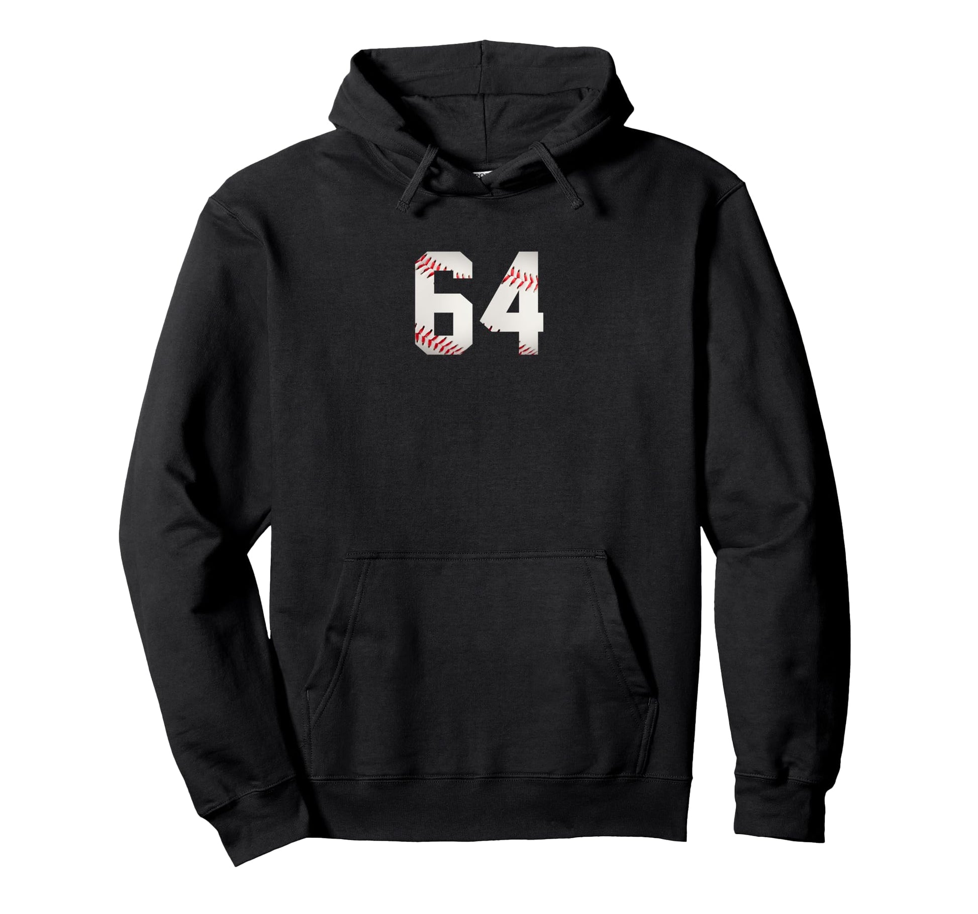 Number 64 Minimalist Birthday Baseball Hoodie - Novelty Apparel Unisex - T-Shirt, Sweatshirt, Hoodie