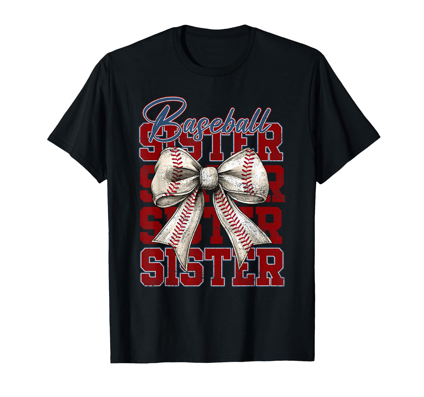 Baseball Ssiter Coquette Bow Game T-Shirt - Custom Art Print for Adults - T-Shirt, Sweatshirt, Hoodie