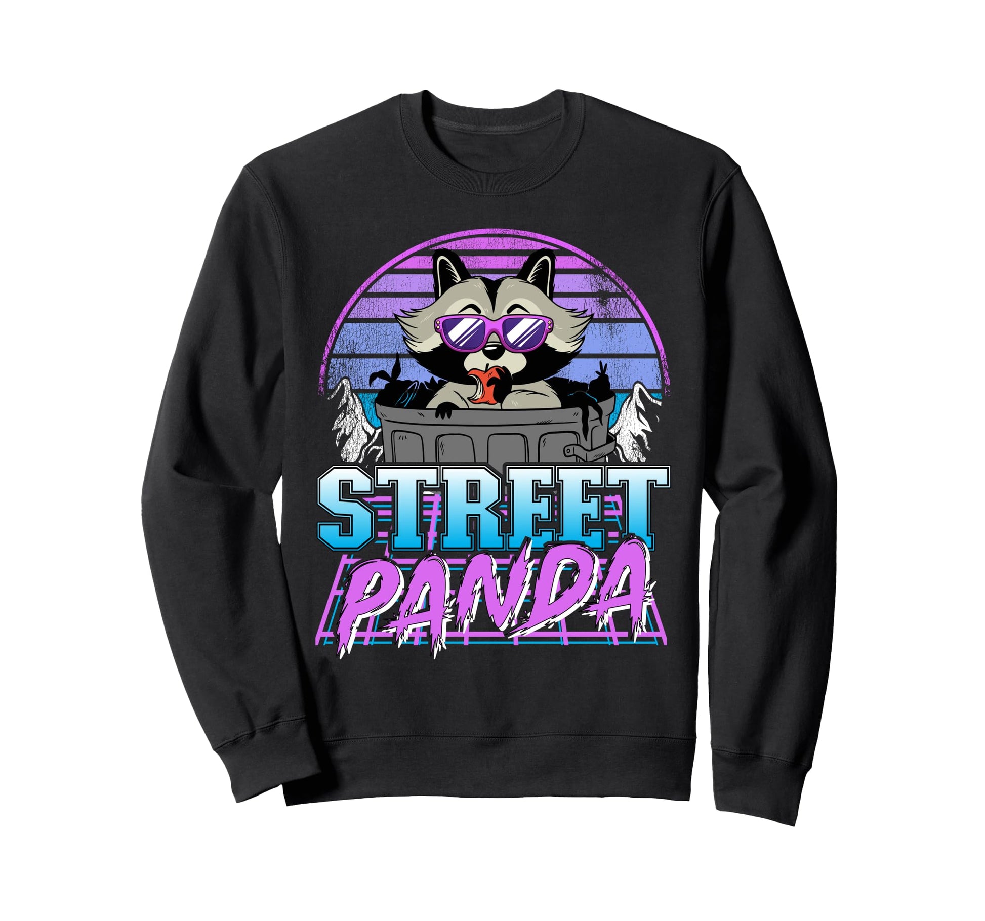 Street Panda Synthwave Sweatshirt - Casual Everyday Wear Men Women - T-Shirt, Sweatshirt, Hoodie