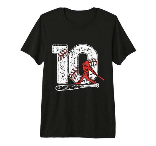 Baseball Birthday 10Th Birthday Party T-Shirt - Custom Art Print Unisex - T-Shirt, Sweatshirt, Hoodie