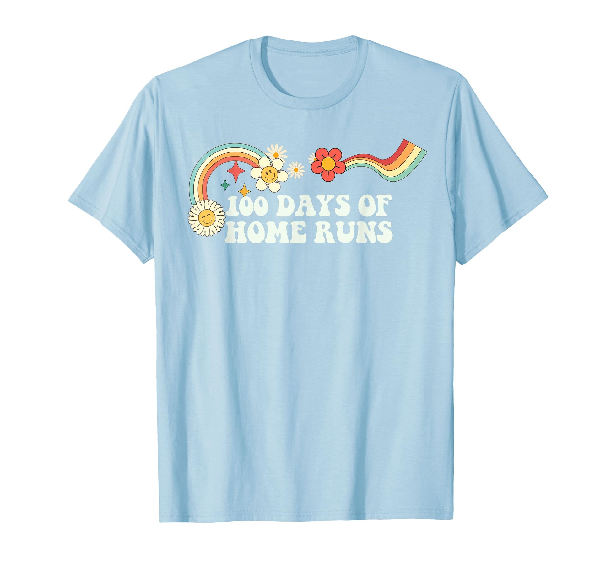 Groovy 100 Days Home Runs Art T-Shirt - Novelty Apparel Men Women - T-Shirt, Sweatshirt, Hoodie