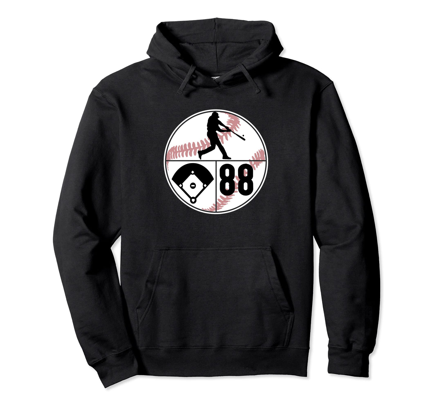 Number 88 88 Player Batter Homerun Hoodie - Fun Novelty Design Men Women - T-Shirt, Sweatshirt, Hoodie