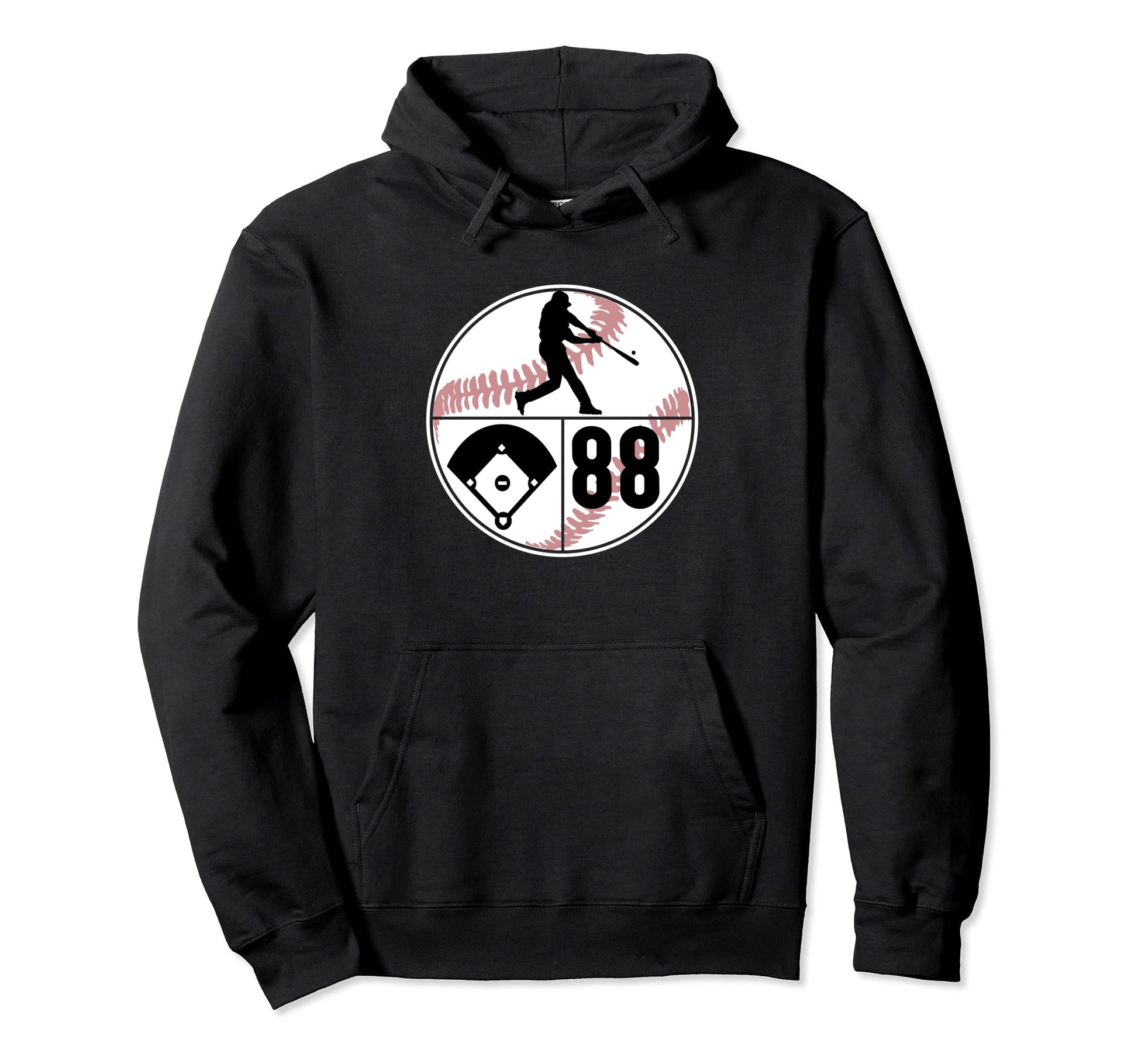 Number 88 88 Player Batter Homerun Hoodie - Fun Novelty Design Men Women - T-Shirt, Sweatshirt, Hoodie