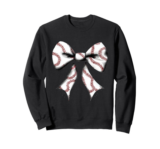 Baseball Coquette Bow Baseball Mom Sweatshirt - Graphic Print Unisex - T-Shirt, Sweatshirt, Hoodie