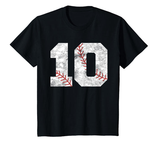 10Th Birthday Baseball Big Number Ten T-Shirt - Fun Novelty Design Unisex - T-Shirt, Sweatshirt, Hoodie