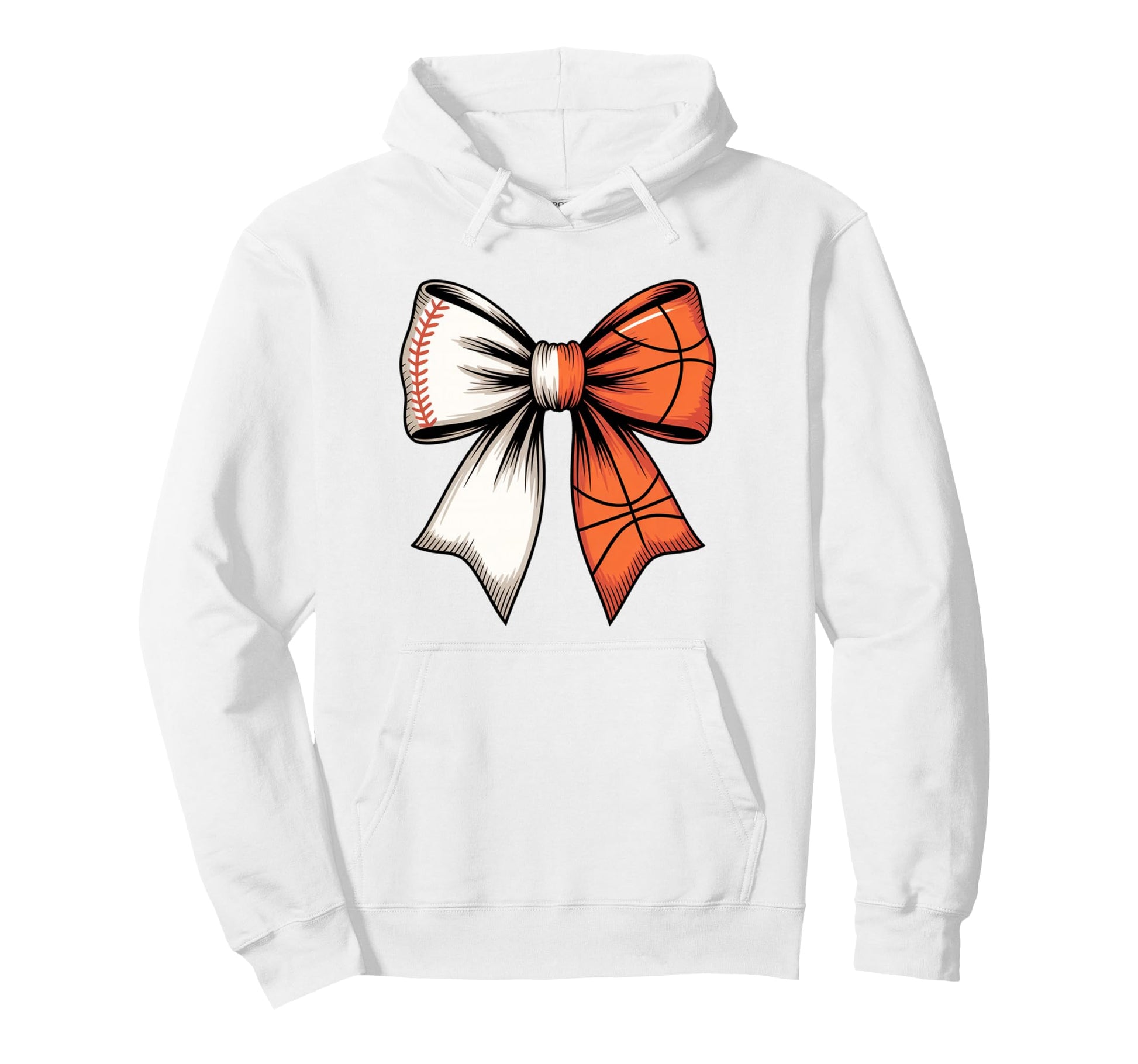 Baseball Basketball Coquette Bow Mom Hoodie - Minimalist Print for Adults - T-Shirt, Sweatshirt, Hoodie