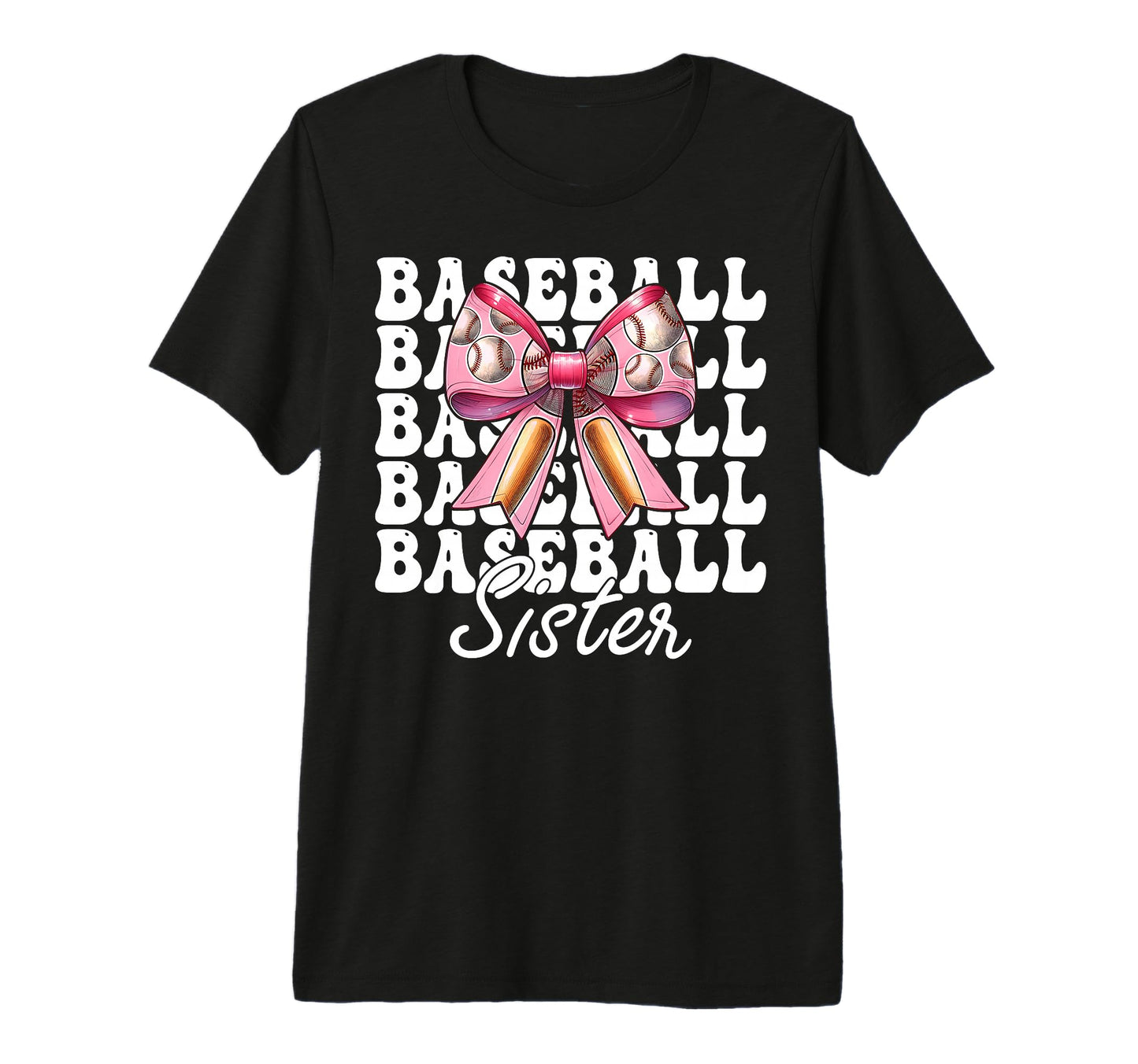 Baseball Sister Baseball Coquette T-Shirt - Custom Art Print for Adults - T-Shirt, Sweatshirt, Hoodie