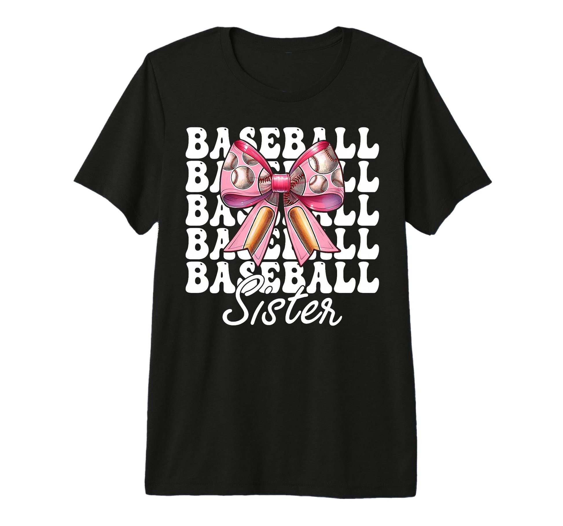 Baseball Sister Baseball Coquette T-Shirt - Custom Art Print for Adults - T-Shirt, Sweatshirt, Hoodie
