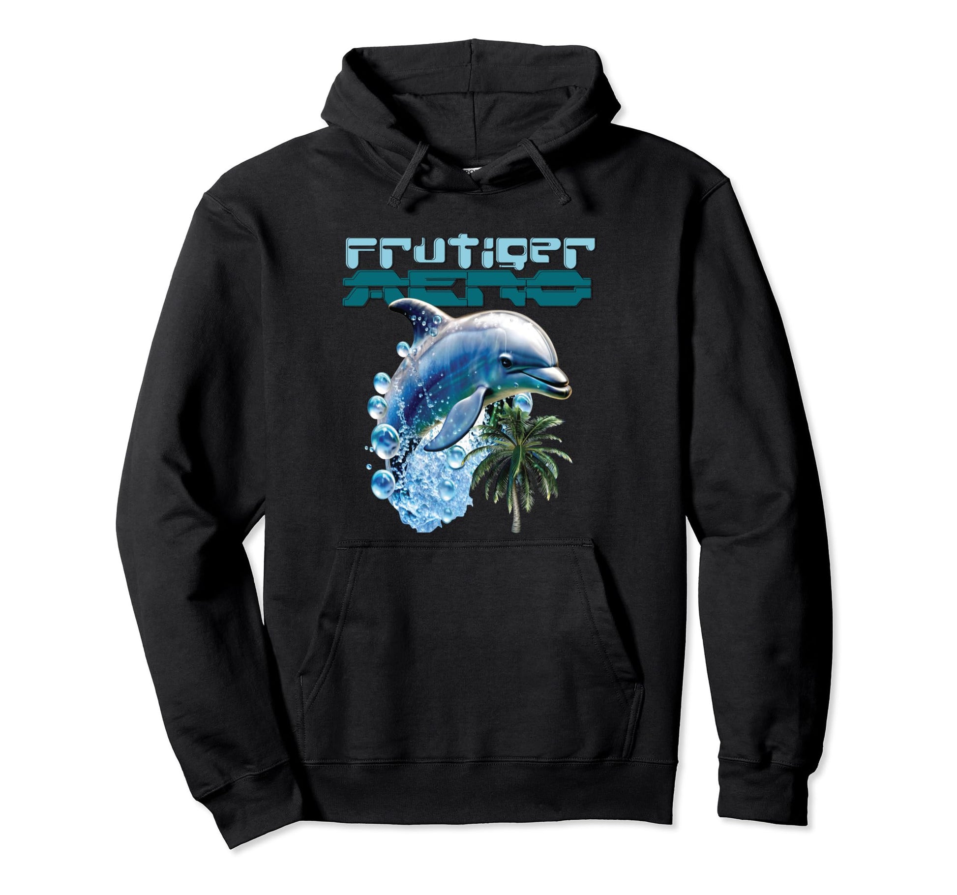 Frutiger Aero Splashy Dolphin Y2K Hoodie - Aesthetic Graphic Unisex - T-Shirt, Sweatshirt, Hoodie