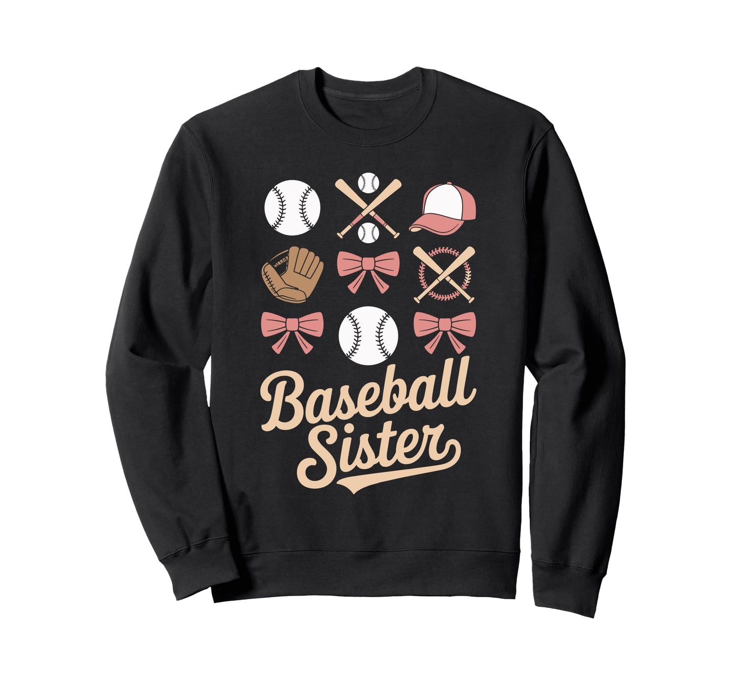 Baseball Sister Coquette Bows And Sweatshirt - Custom Art Print Men Women - T-Shirt, Sweatshirt, Hoodie