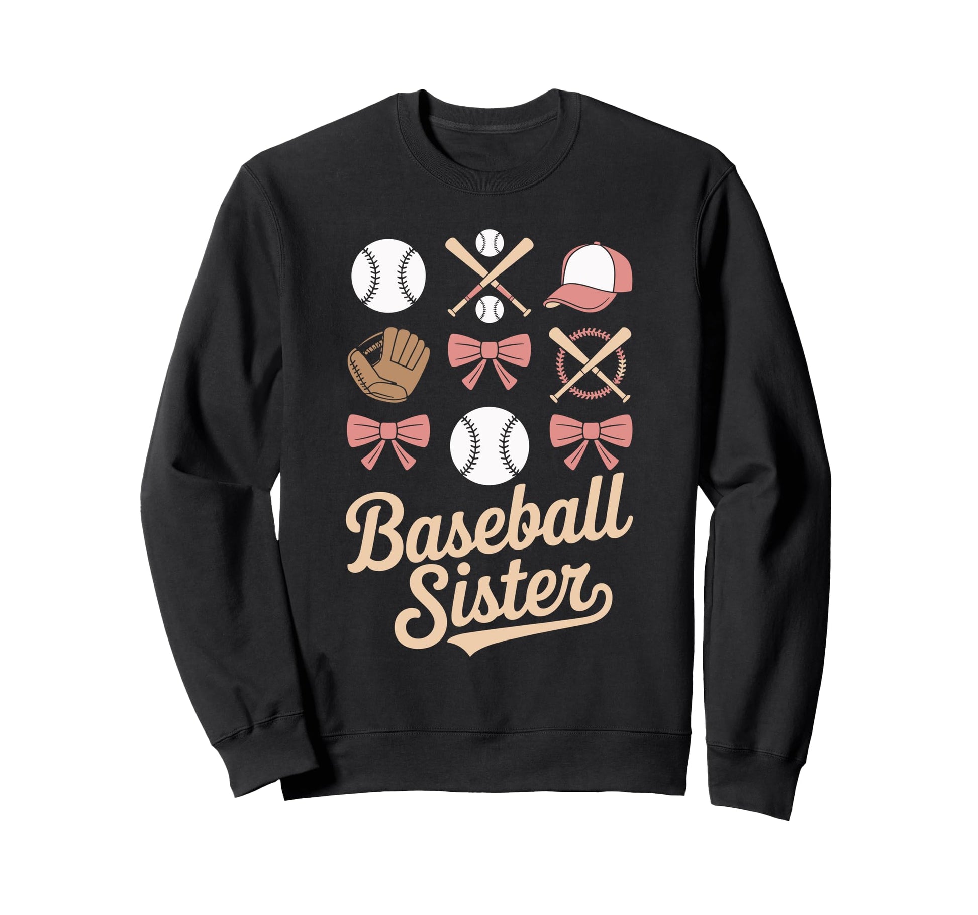 Baseball Sister Coquette Bows And Sweatshirt - Custom Art Print Men Women - T-Shirt, Sweatshirt, Hoodie