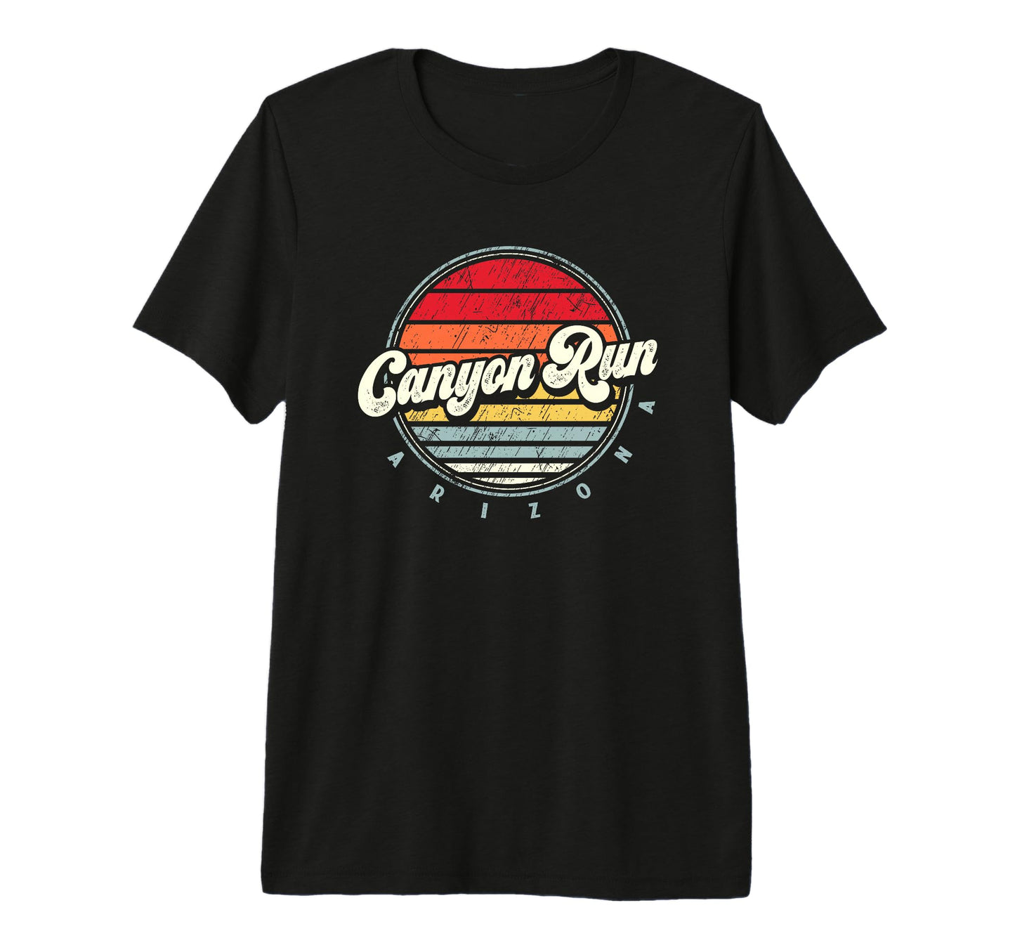 Canyon Run Home State 70S Sunset Tri T-Shirt - Trendy Graphic for Adults - T-Shirt, Sweatshirt, Hoodie