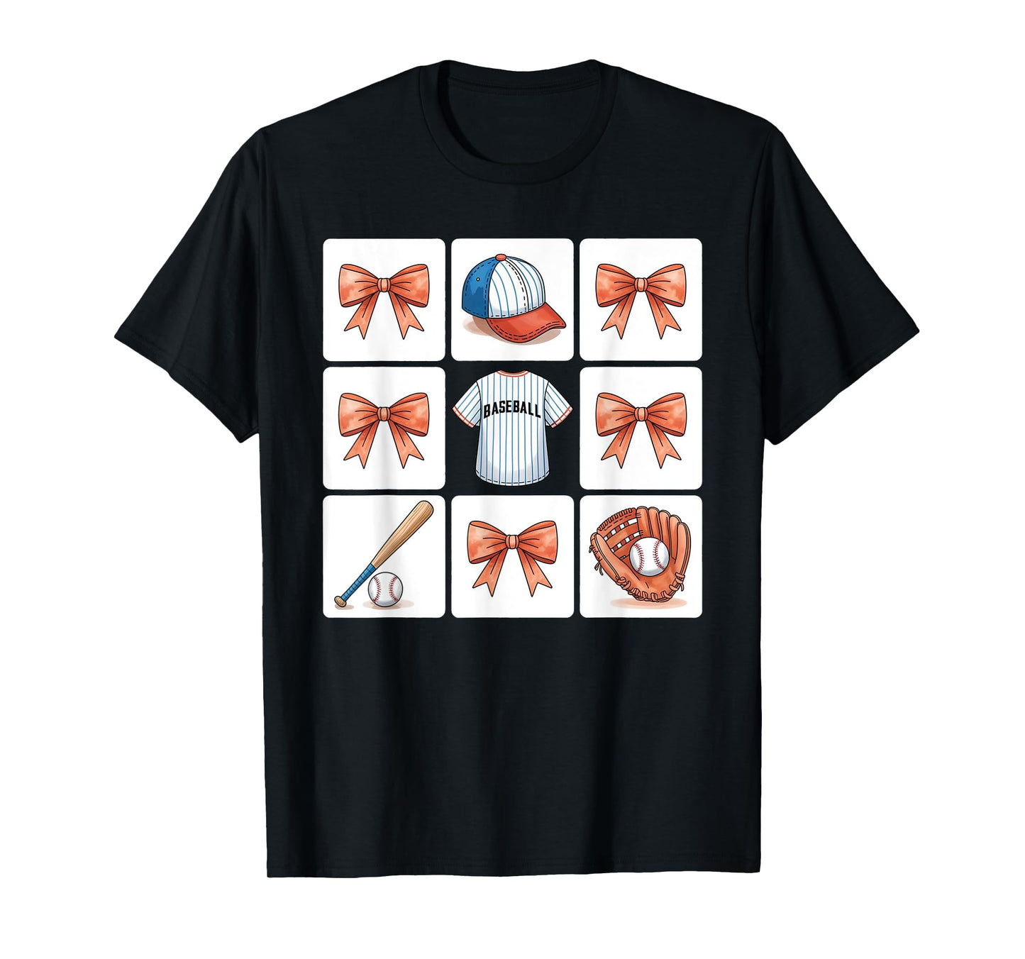 Coquette Bow Baseball Game Day Cheer T-Shirt - Casual Everyday Wear Unisex - T-Shirt, Sweatshirt, Hoodie