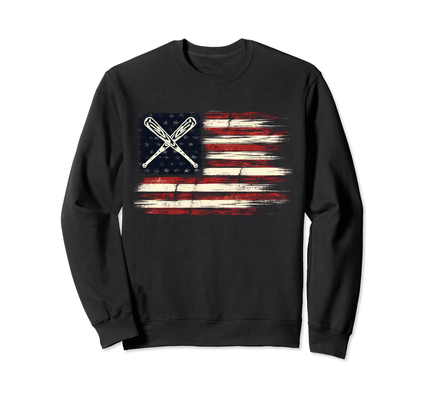 Distressed Flag Patriotic Mens Sweatshirt - Streetwear Style Men Women - T-Shirt, Sweatshirt, Hoodie