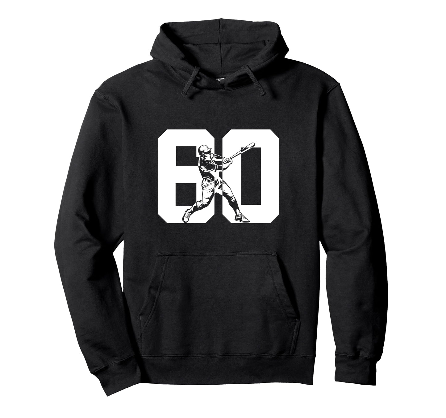 Number 60 Years Baseball 60Th Birthday Hoodie - Minimalist Print Unisex - T-Shirt, Sweatshirt, Hoodie