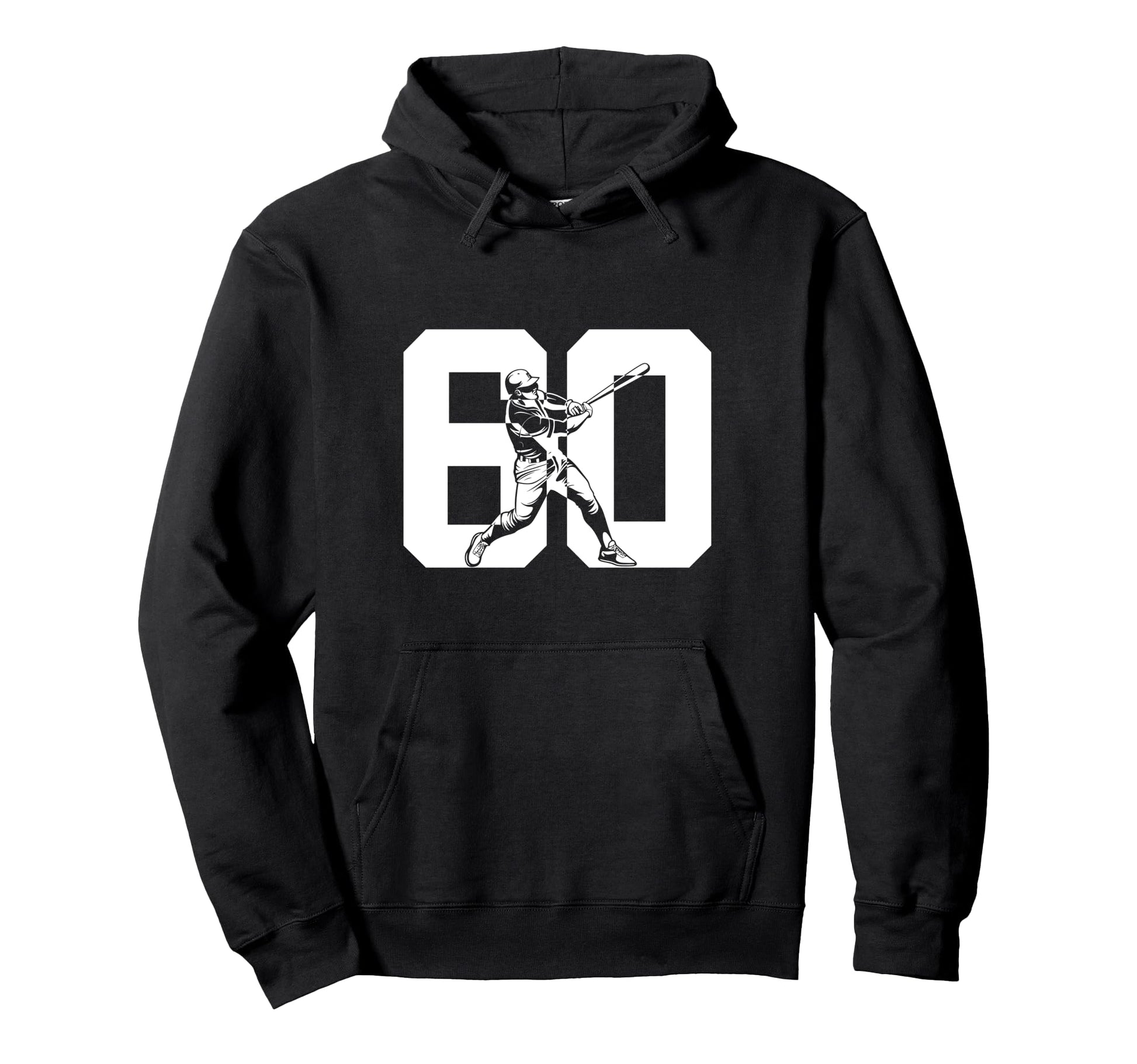 Number 60 Years Baseball 60Th Birthday Hoodie - Minimalist Print Unisex - T-Shirt, Sweatshirt, Hoodie