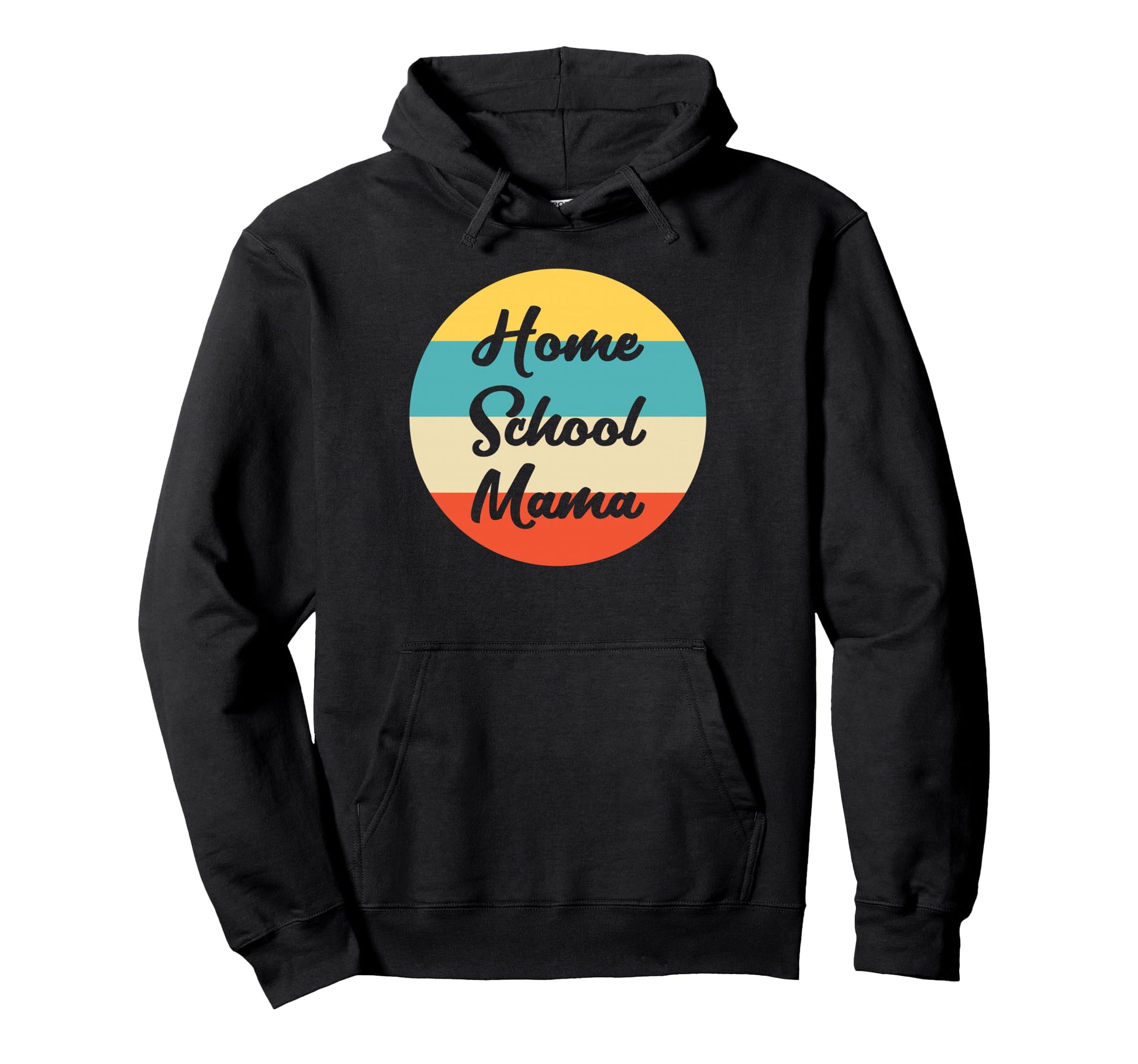 Home School Mama Striped Circle Hoodie - Minimalist Print for Adults - T-Shirt, Sweatshirt, Hoodie