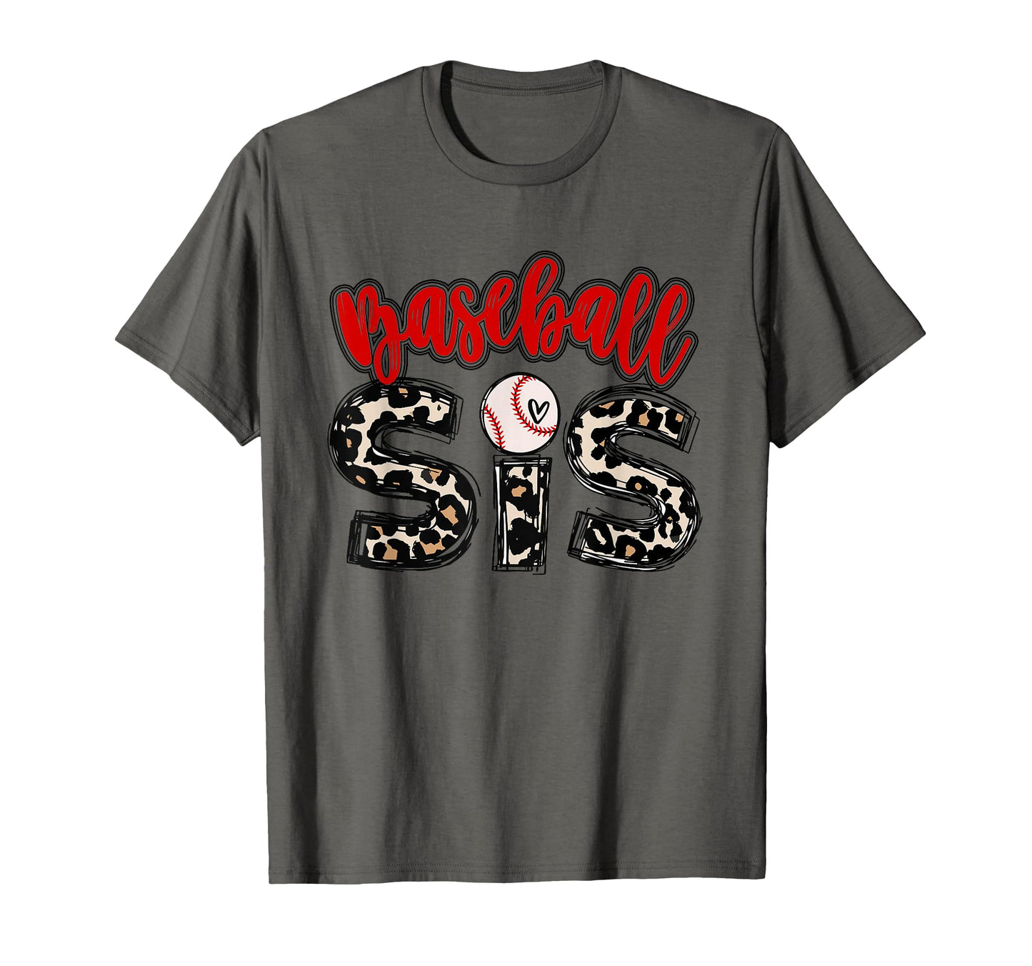 Bleached Baseball Sister Leopard T-Shirt - Trendy Graphic for Adults - T-Shirt, Sweatshirt, Hoodie