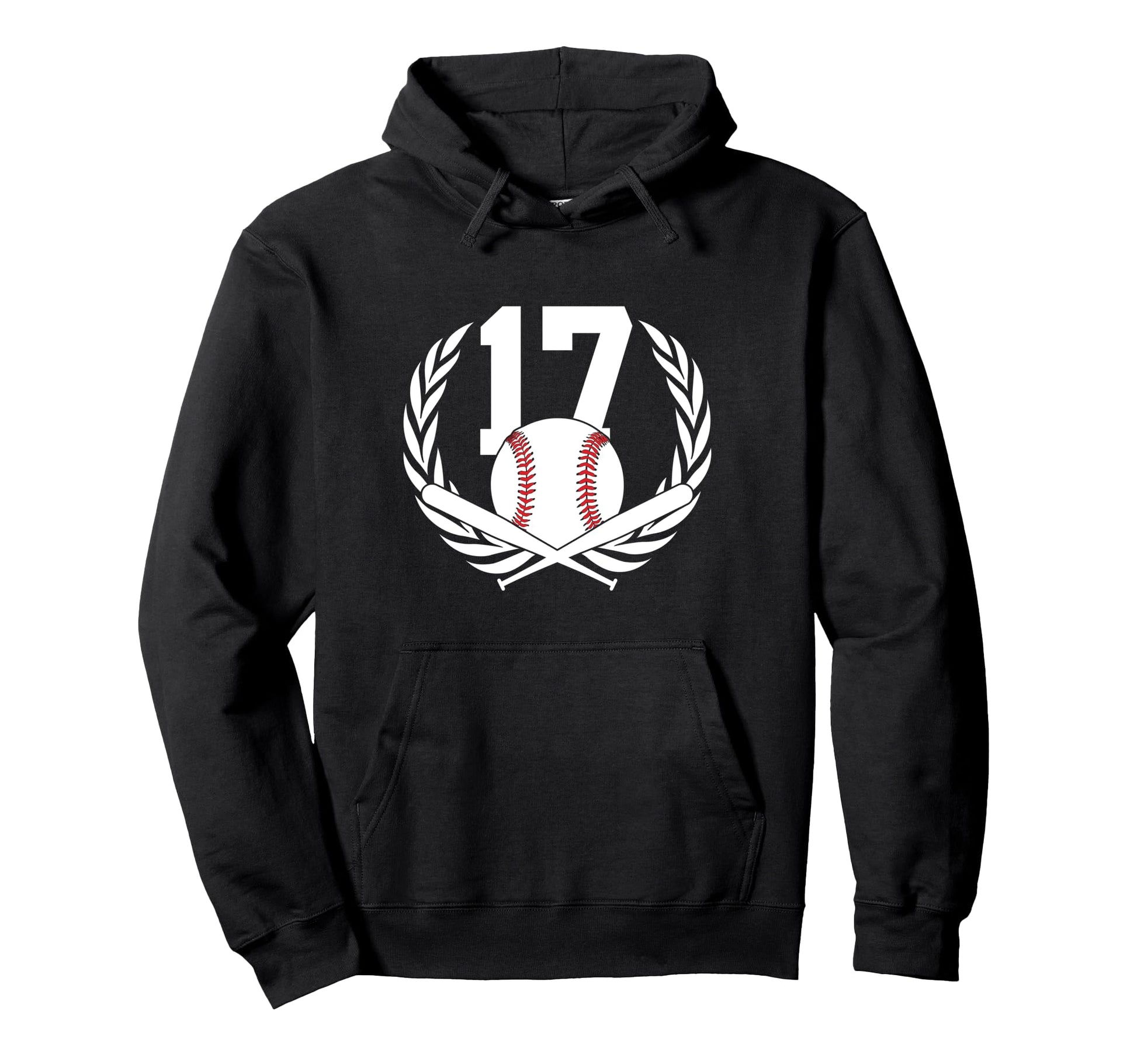 17 Years Number 17 Baseball 17Th Hoodie - Casual Everyday Wear Unisex - T-Shirt, Sweatshirt, Hoodie