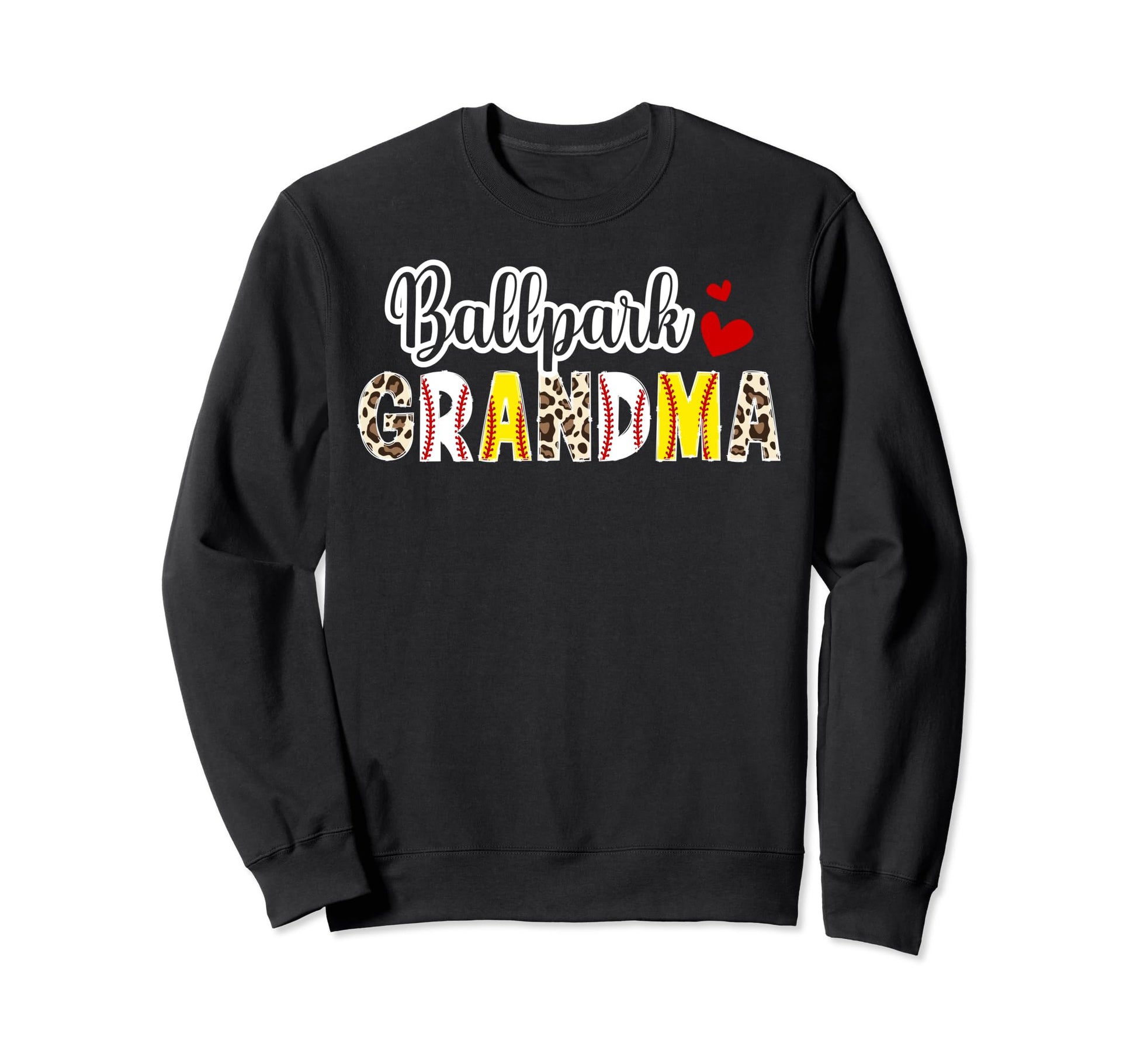 Ballpark Grandma Leopard Baseball Sweatshirt - Aesthetic Graphic Men Women - T-Shirt, Sweatshirt, Hoodie