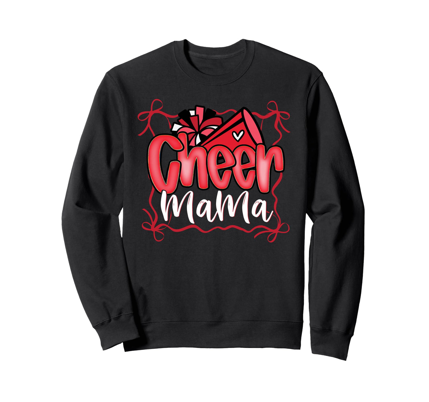 Red Black Coquette Pom Poms Bow Sweatshirt - Aesthetic Graphic Men Women - T-Shirt, Sweatshirt, Hoodie