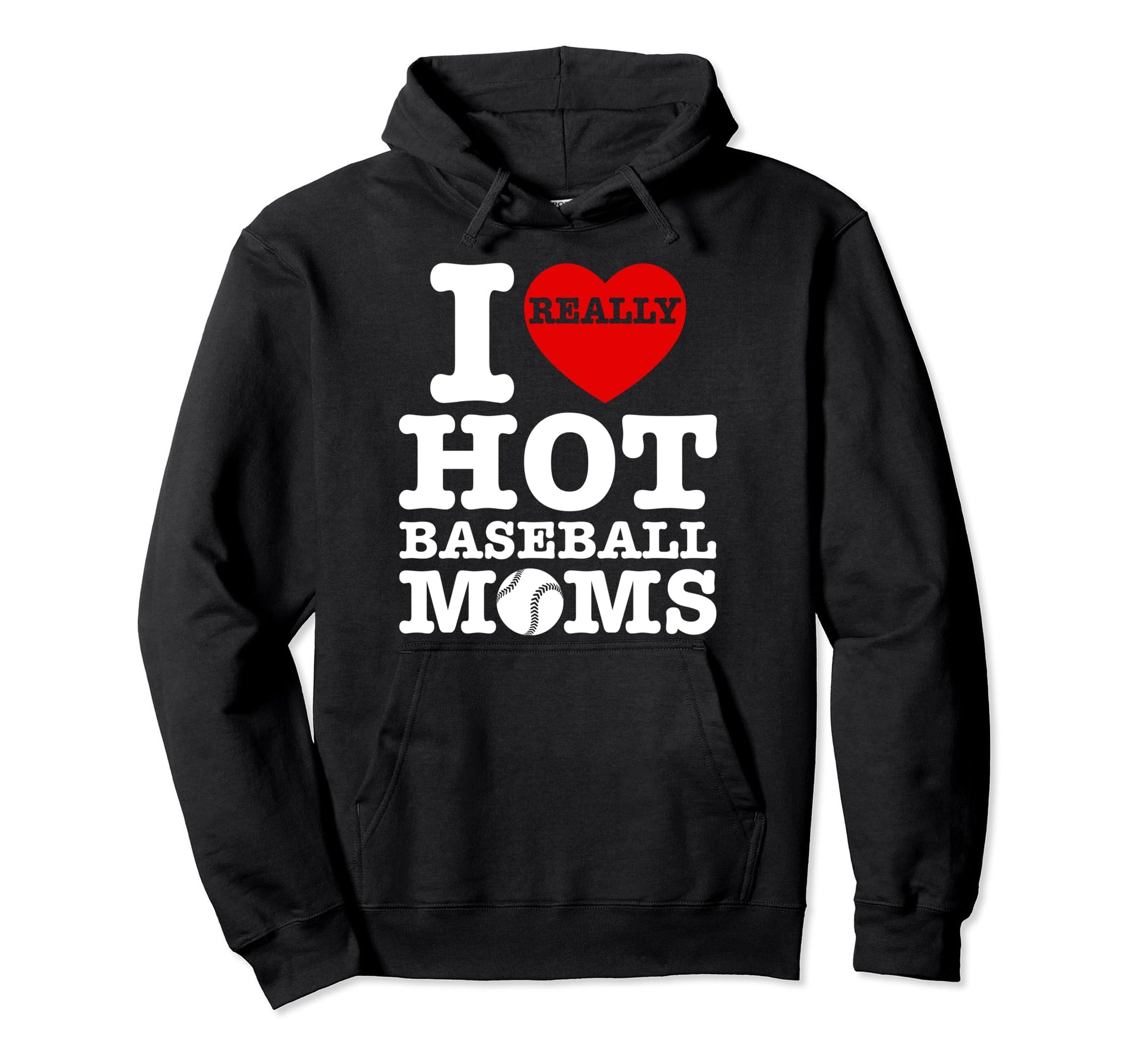 Heart Sport Fan I Love Hot Baseball Moms Hoodie - Unique Graphic Men Women - T-Shirt, Sweatshirt, Hoodie