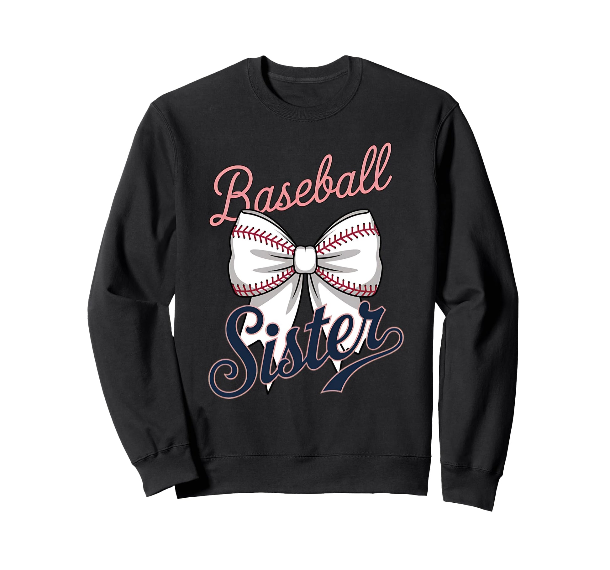 Baseball Sister Coquette Bow Sweatshirt - Graphic Print Unisex - T-Shirt, Sweatshirt, Hoodie