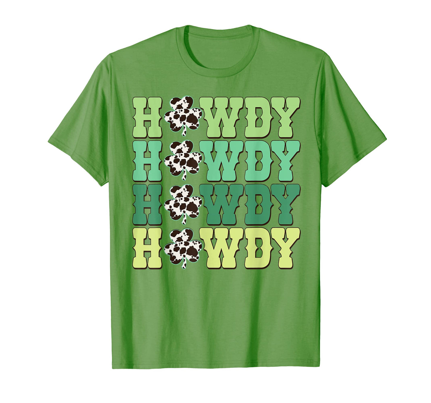 Howdy Shamrock Cow Pattern St T-Shirt - Casual Everyday Wear for Adults - T-Shirt, Sweatshirt, Hoodie