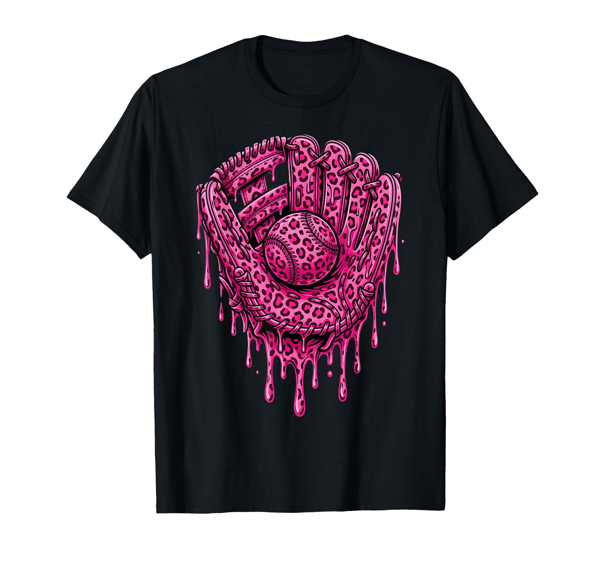 Baseball Drip Leopard Pattern Dripping T-Shirt - Trendy Graphic Unisex - T-Shirt, Sweatshirt, Hoodie