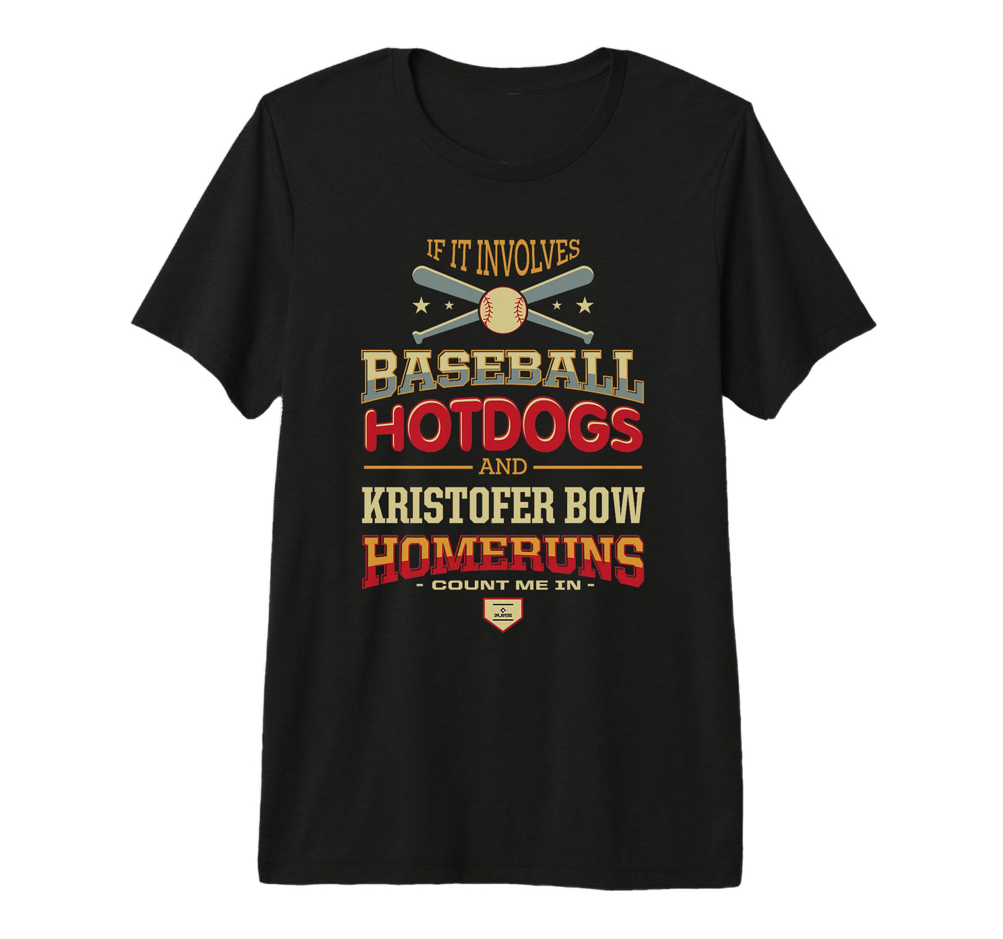 Baseball Hotdogs And Kristofer Bow T-Shirt - Unique Graphic Unisex - T-Shirt, Sweatshirt, Hoodie
