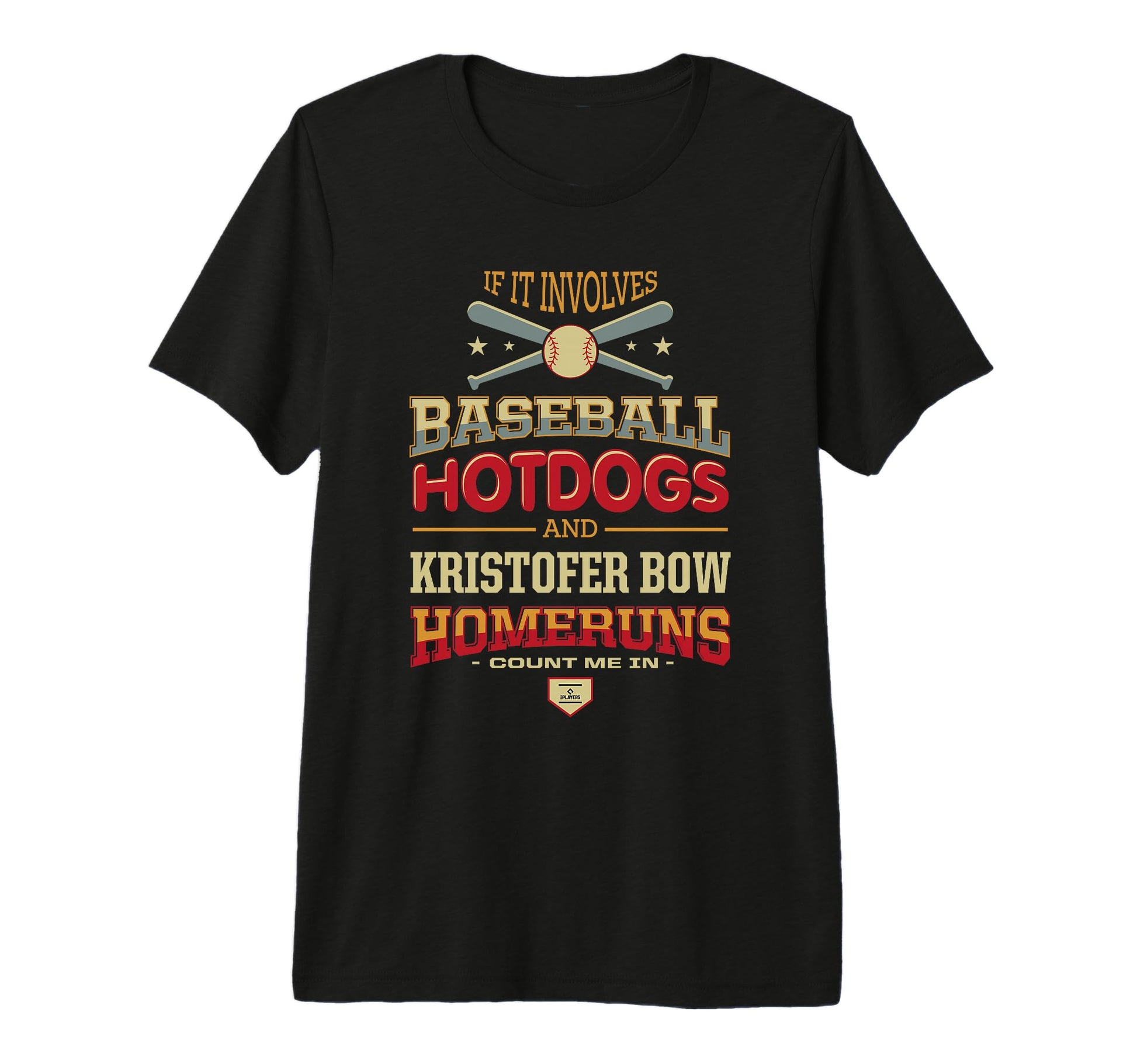 Baseball Hotdogs And Kristofer Bow T-Shirt - Unique Graphic Unisex - T-Shirt, Sweatshirt, Hoodie