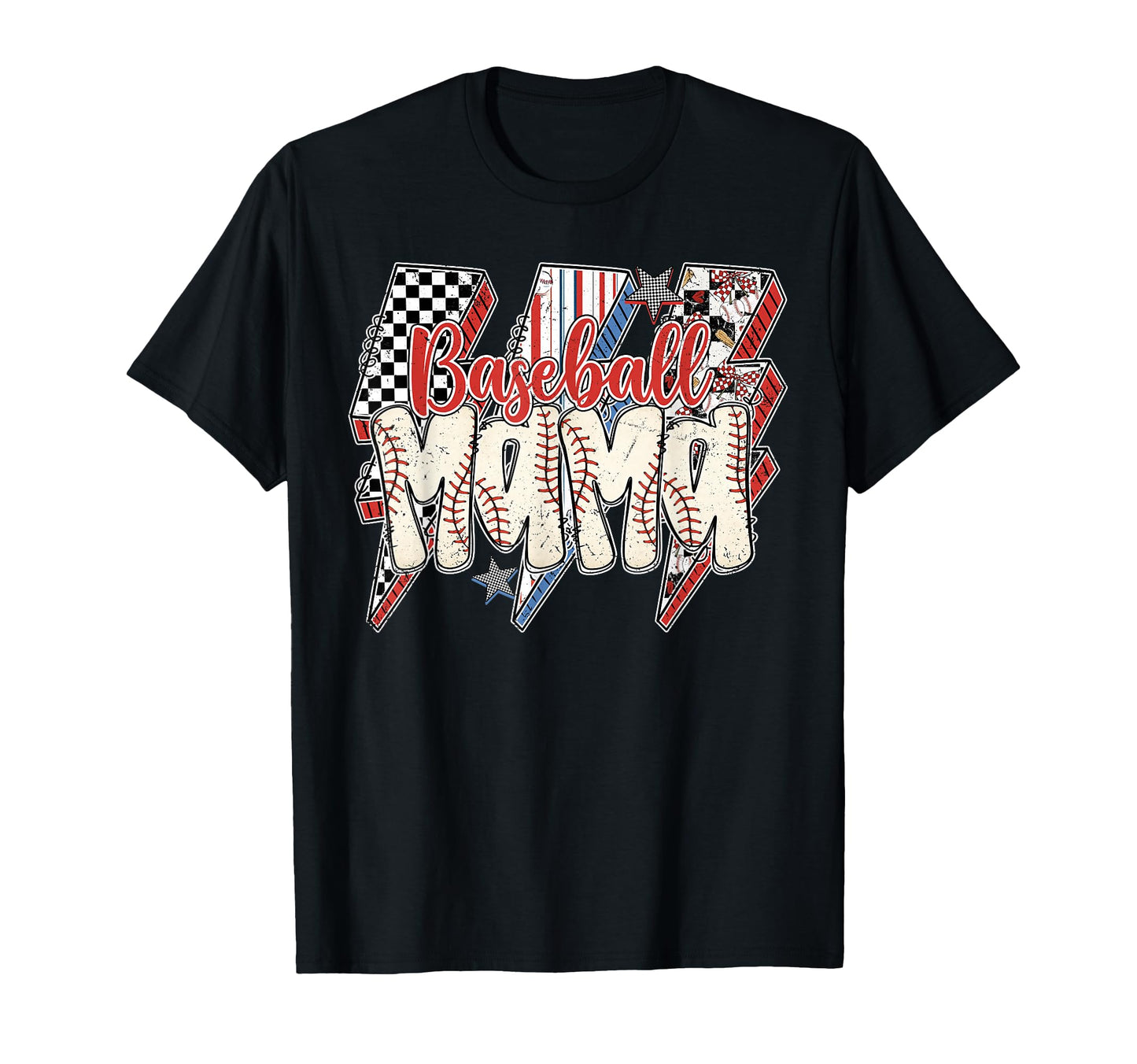 Rerto Baseball Mama Bow Mothers Day Sports T-Shirt - Graphic Print Unisex - T-Shirt, Sweatshirt, Hoodie