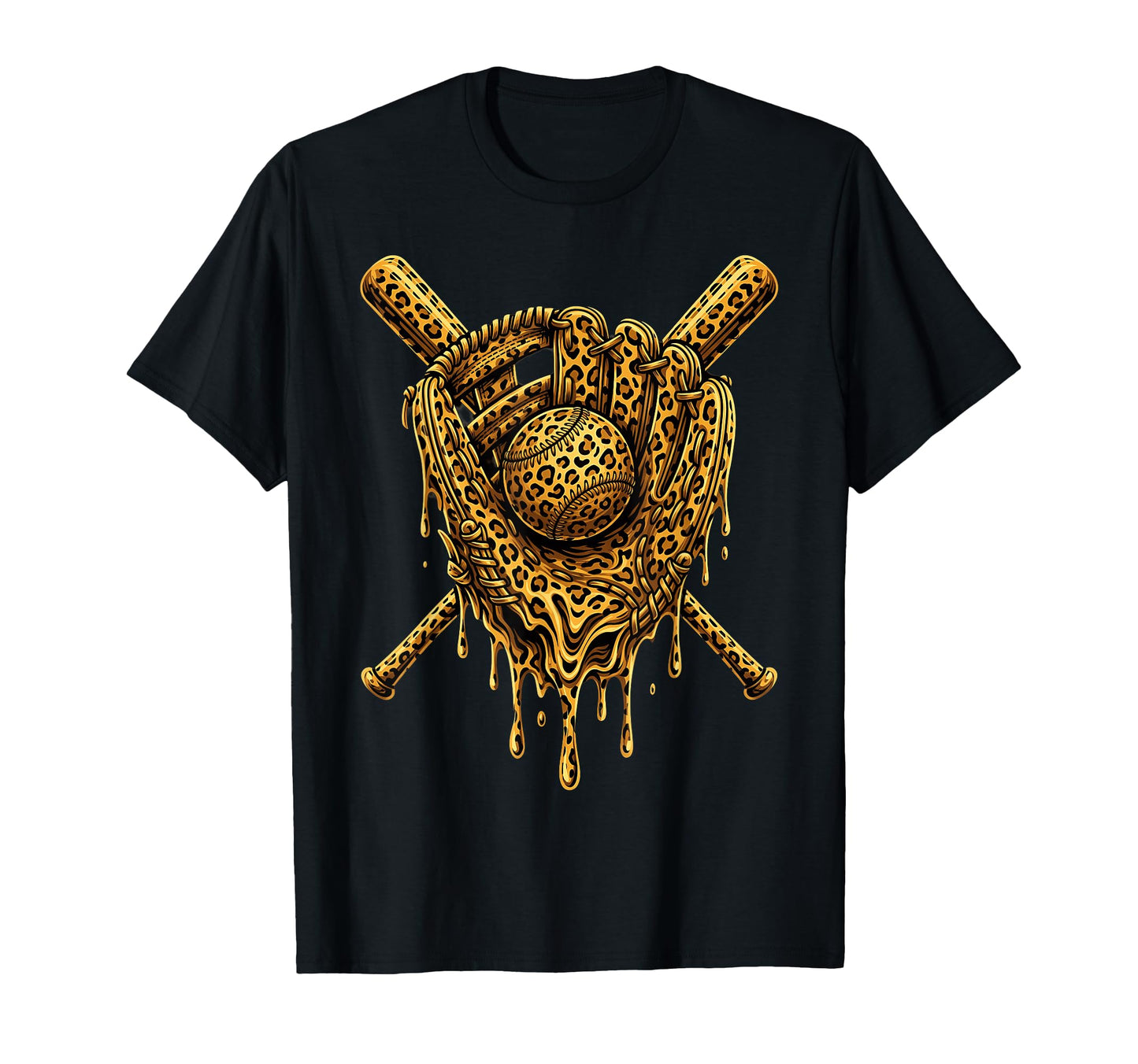 Drip Baseball Leopard Pattern T-Shirt - Streetwear Style Men Women - T-Shirt, Sweatshirt, Hoodie