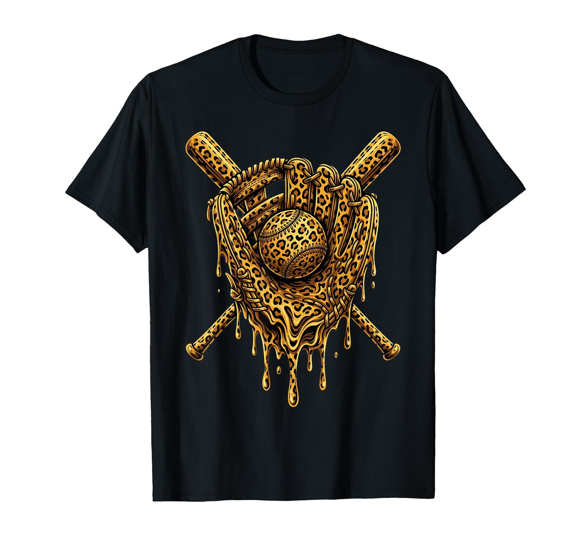 Drip Baseball Leopard Pattern T-Shirt - Streetwear Style Men Women - T-Shirt, Sweatshirt, Hoodie