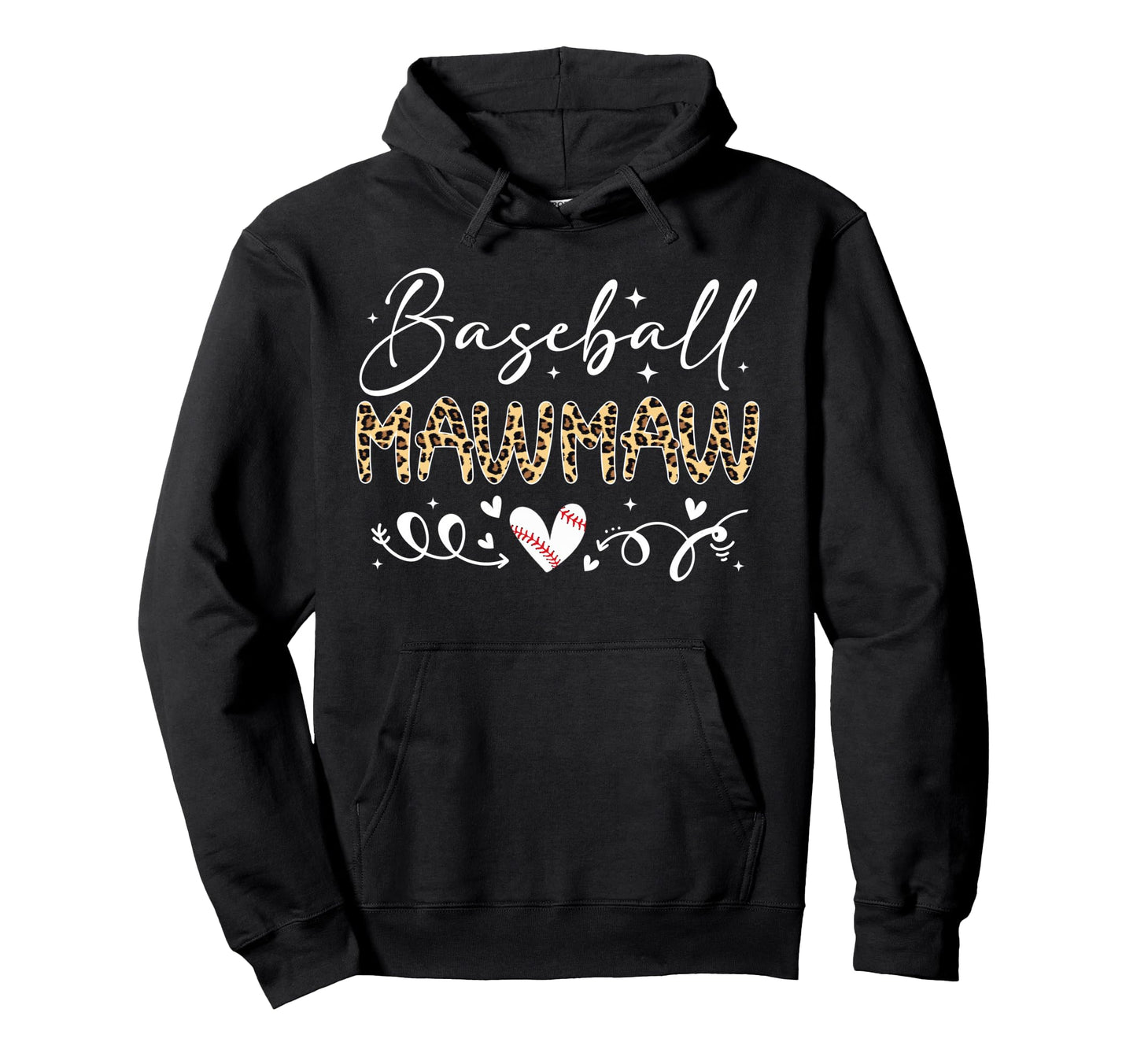 Baseball Mawmaw Leopard Baseball Heart Hoodie - Streetwear Style Men Women - T-Shirt, Sweatshirt, Hoodie