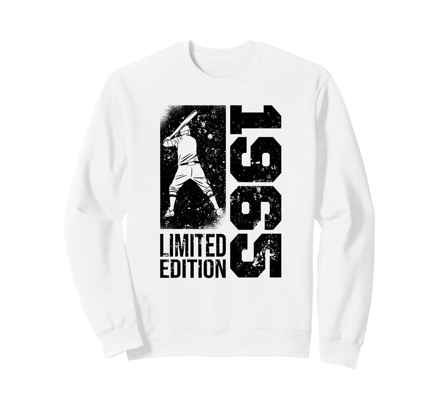 Baseball Player Born 1965 Birthday Sweatshirt - Trendy Graphic for Adults - T-Shirt, Sweatshirt, Hoodie