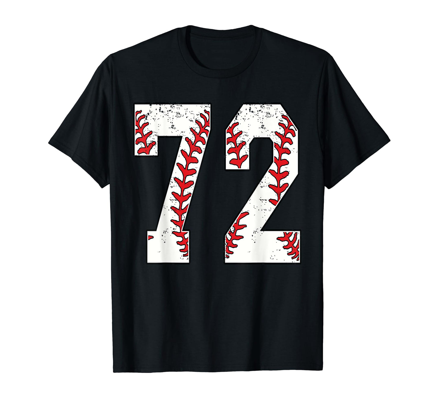 Number 72 Baseball 72 Jersey Number T-Shirt - Custom Art Print for Adults - T-Shirt, Sweatshirt, Hoodie