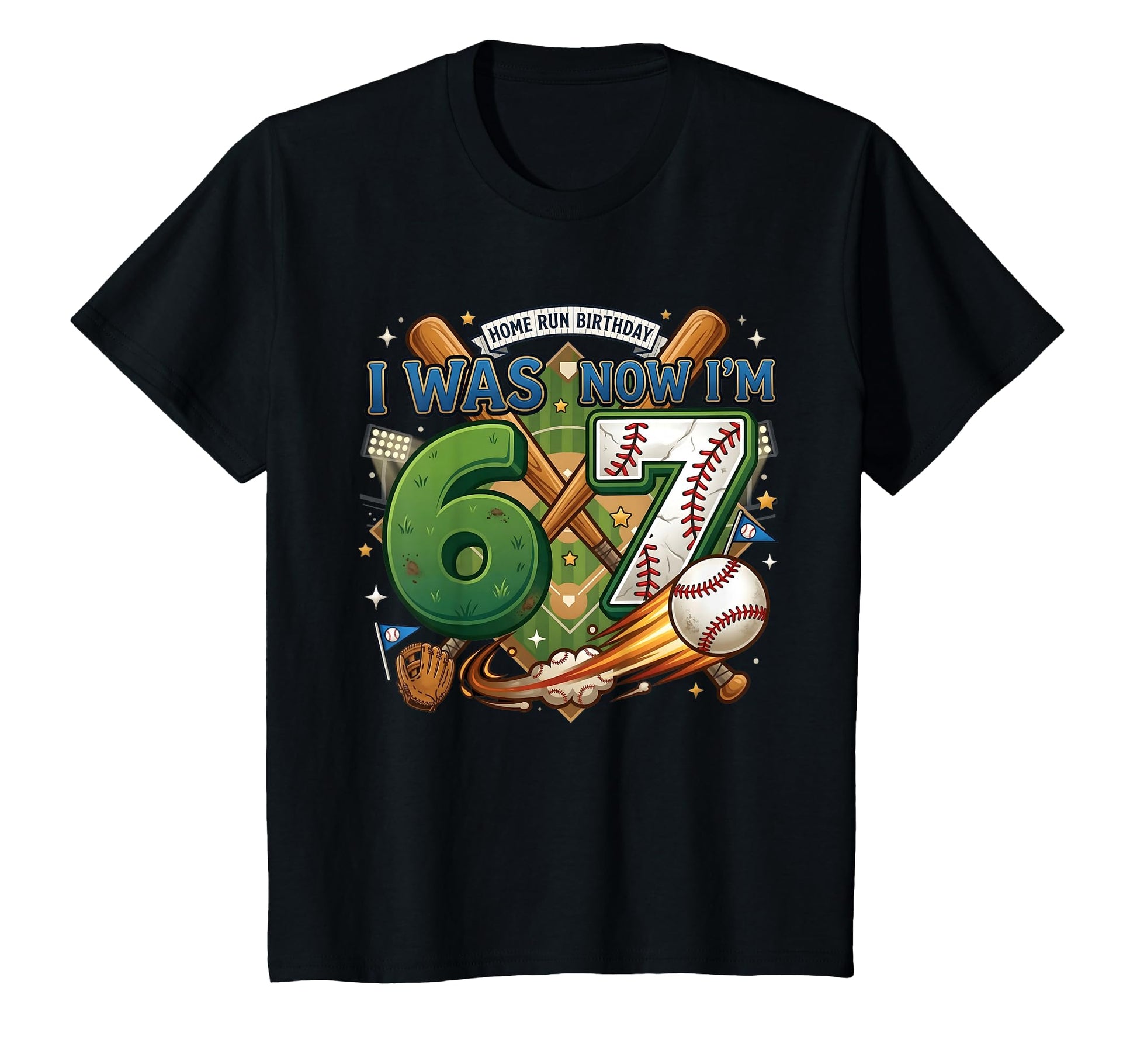 I Was 6 Now Im 7 Home Run Baseball 7Th T-Shirt - Fun Novelty Design Unisex - T-Shirt, Sweatshirt, Hoodie