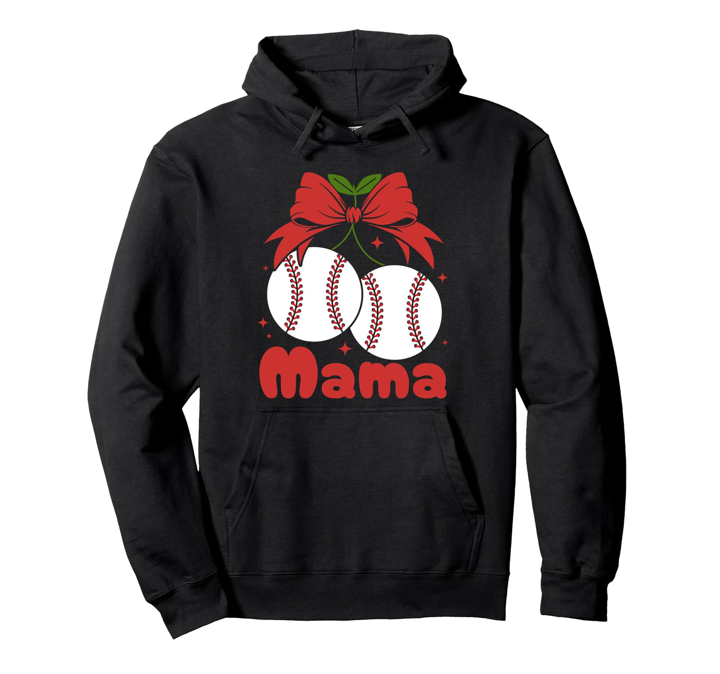 Cherry Mama Coquette Bow Mom Baseball Hoodie - Aesthetic Graphic Men Women - T-Shirt, Sweatshirt, Hoodie