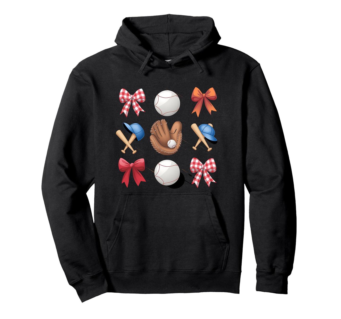 Baseball Mom Coquette Bow Mothers Hoodie - Fun Novelty Design Men Women - T-Shirt, Sweatshirt, Hoodie