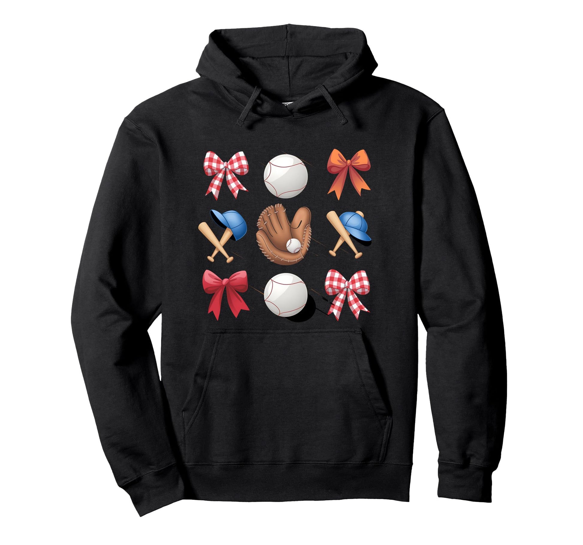 Baseball Mom Coquette Bow Mothers Hoodie - Fun Novelty Design Men Women - T-Shirt, Sweatshirt, Hoodie