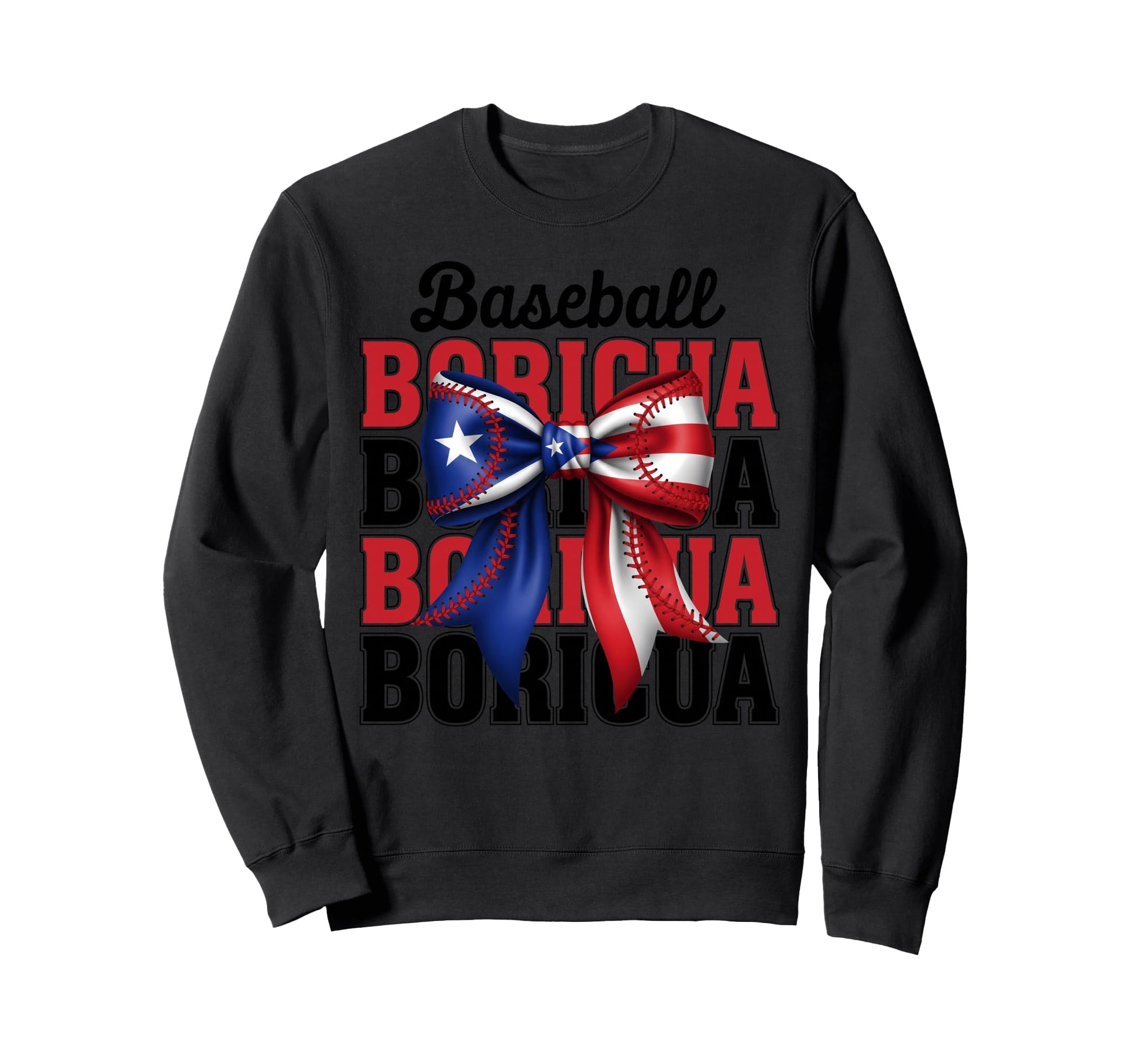 Boricua Baseball Coquette Bow Sweatshirt - Aesthetic Graphic Men Women - T-Shirt, Sweatshirt, Hoodie