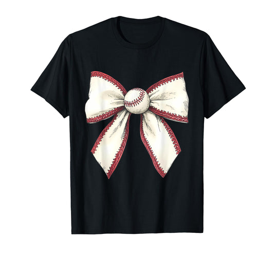 Baseball Coquette Bow Baseball Game T-Shirt - Aesthetic Graphic for Adults - T-Shirt, Sweatshirt, Hoodie