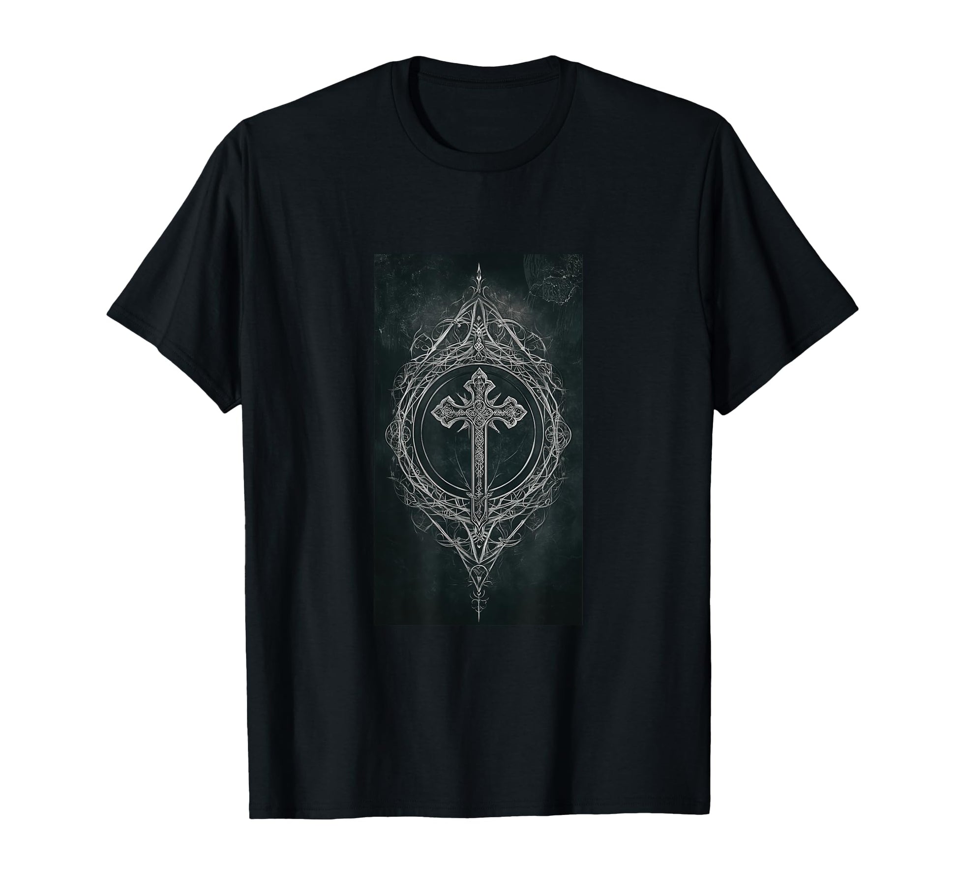 Gothic Cross Grunge Aesthetic Y2K T-Shirt - Custom Art Print for Adults - T-Shirt, Sweatshirt, Hoodie