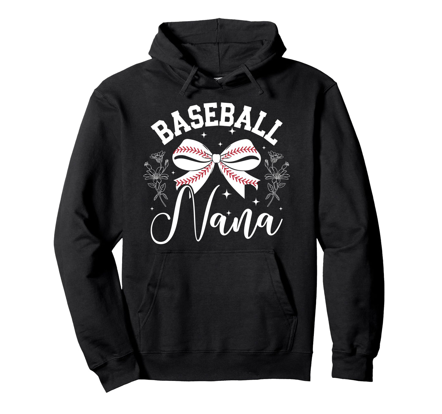 Baseball Nana Baseball Player Nana Hoodie - Minimalist Print for Adults - T-Shirt, Sweatshirt, Hoodie