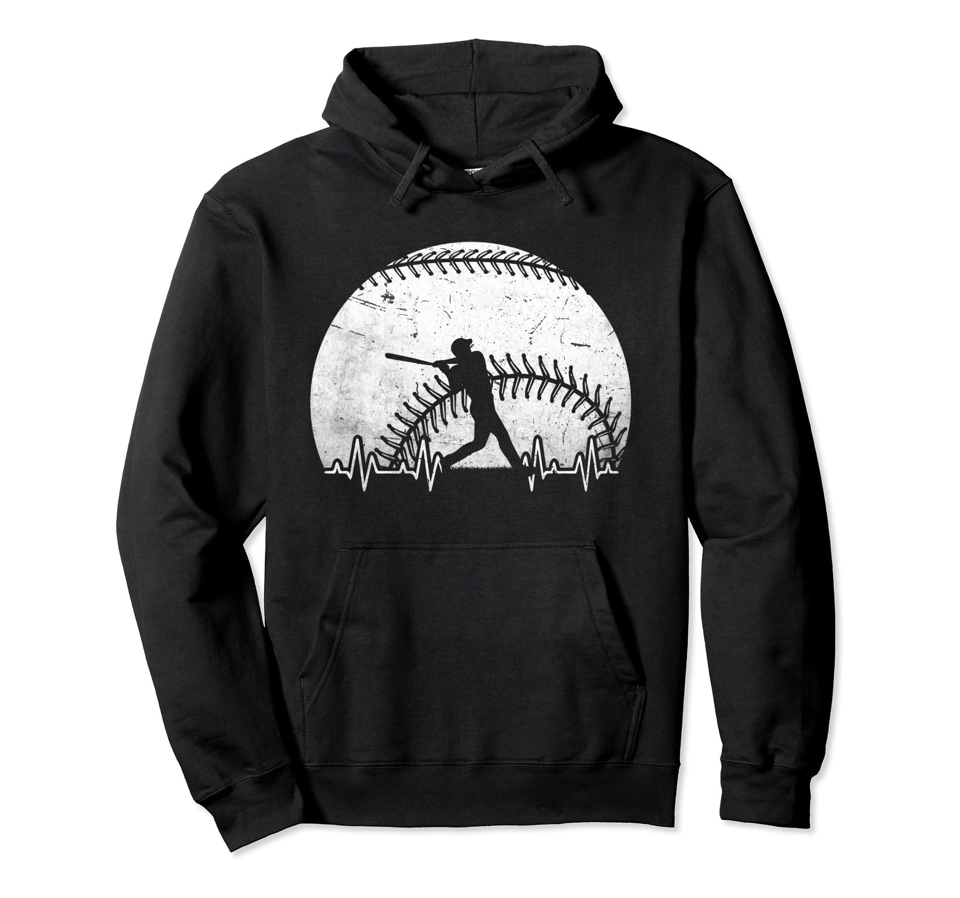 Baseball Player Heartbeat Rhythm Puls Hoodie - Unique Graphic for Adults - T-Shirt, Sweatshirt, Hoodie