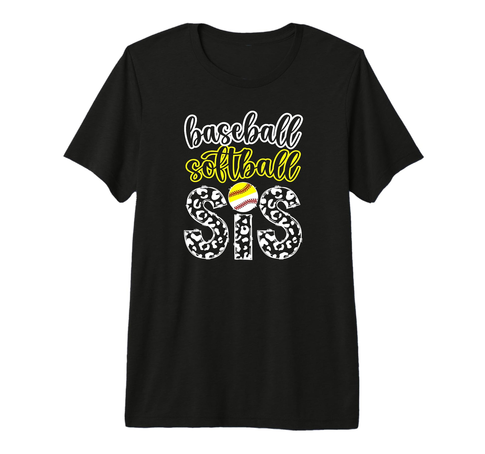 Baseball Softball Sis Leopard T-Shirt - Streetwear Style for Adults - T-Shirt, Sweatshirt, Hoodie
