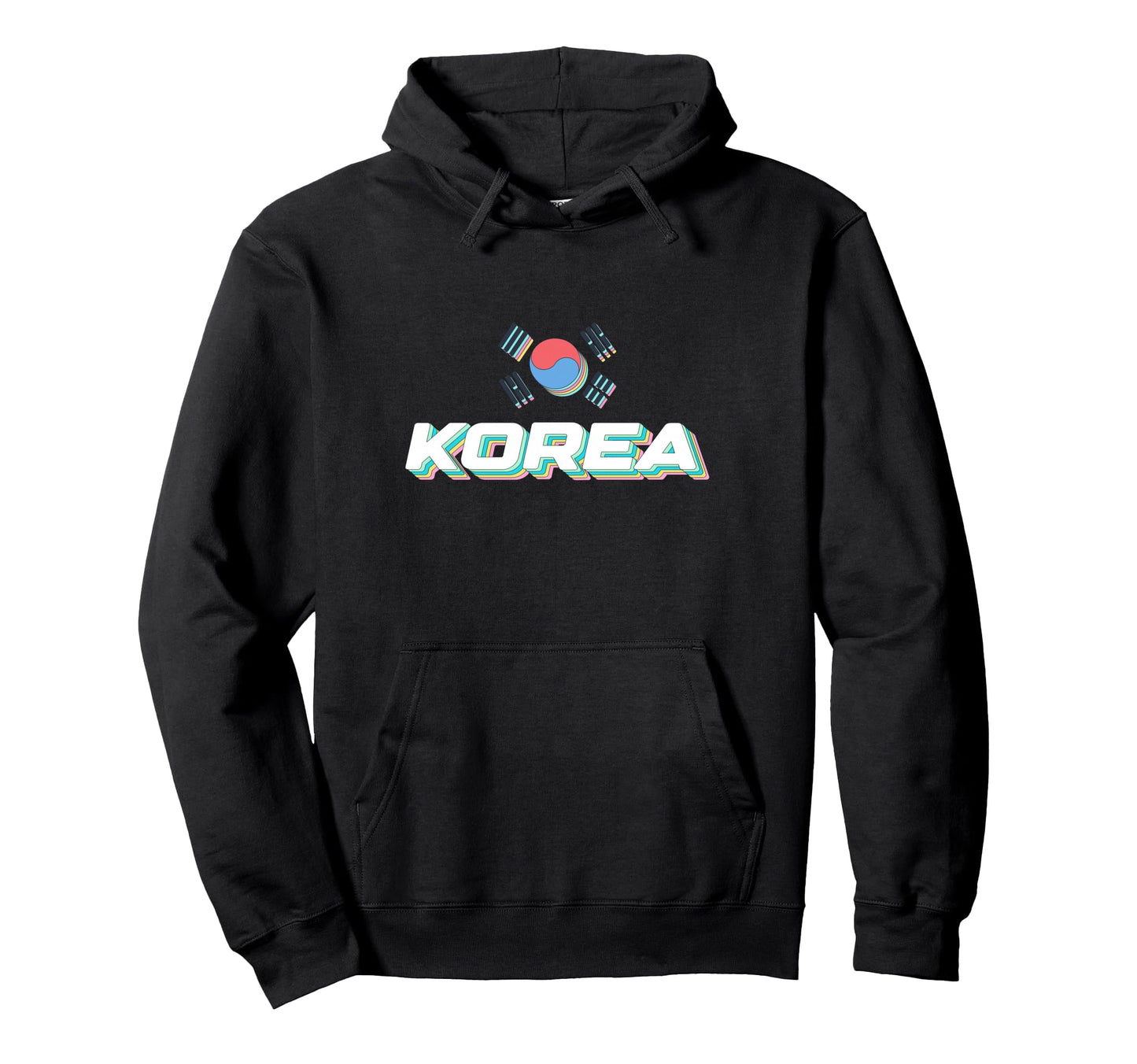 South Korea Flag Aesthetic Typography K Hoodie - Custom Art Print Unisex - T-Shirt, Sweatshirt, Hoodie
